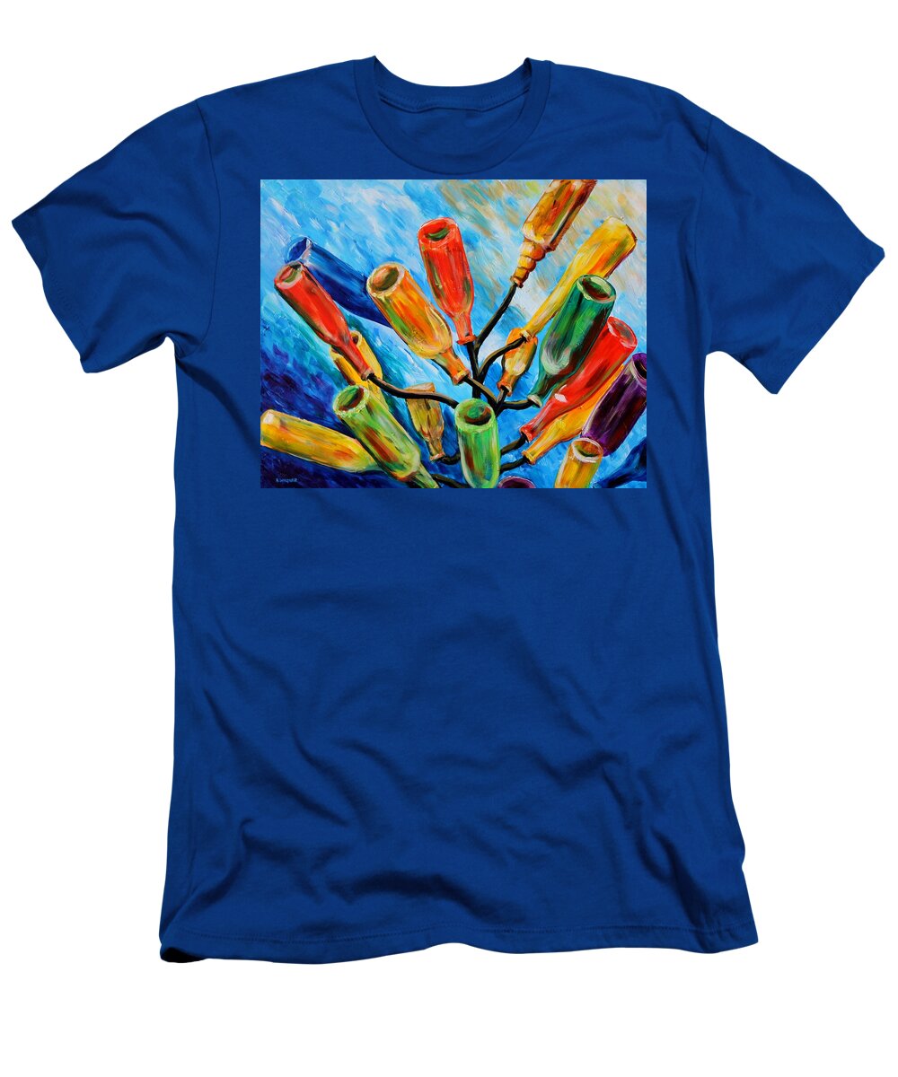 Still Life T-Shirt featuring the painting Mississippi Bottle Tree by Karl Wagner