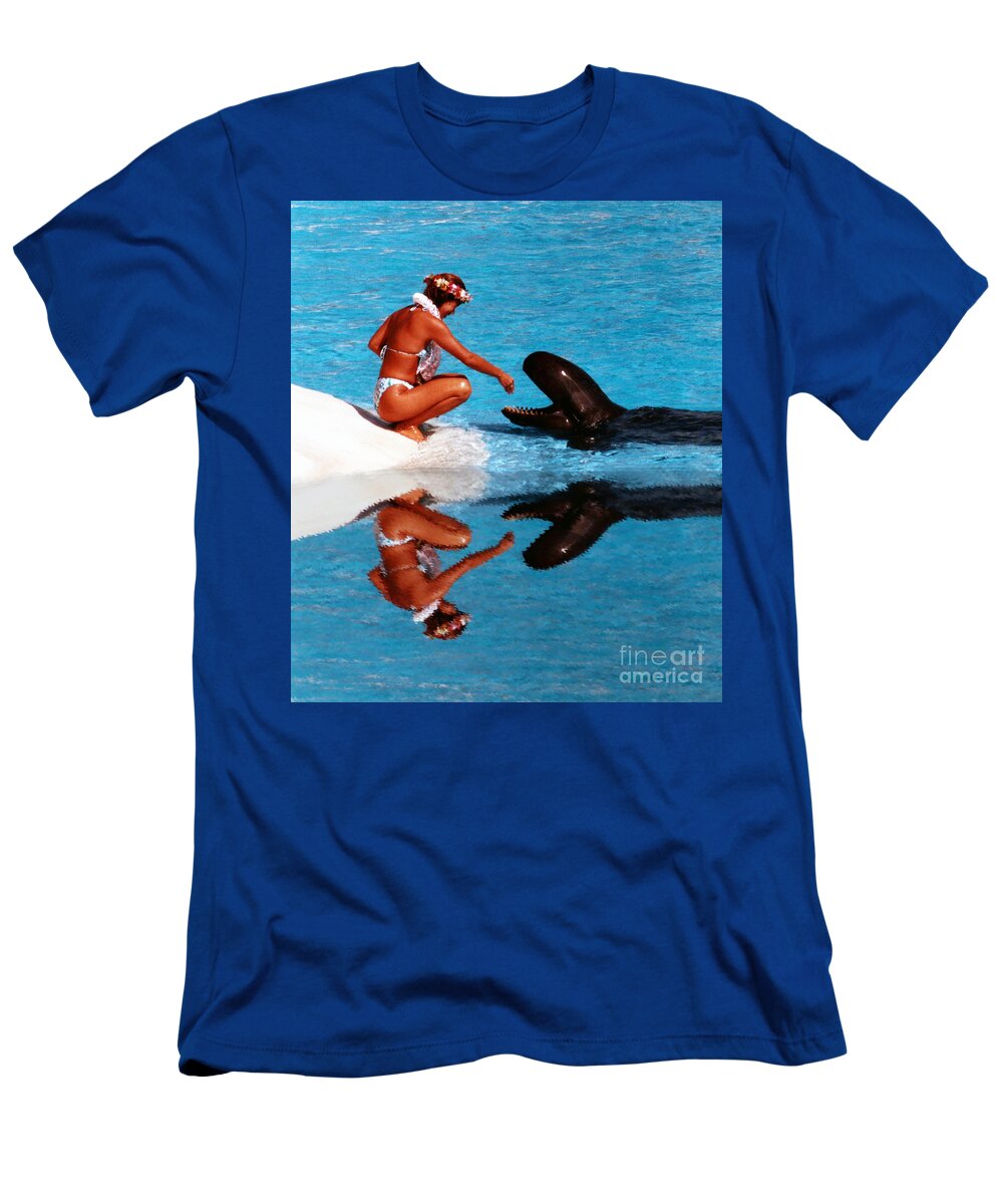 Feeding Time T-Shirt featuring the photograph More Treats Please Altered Version II by Jim Fitzpatrick