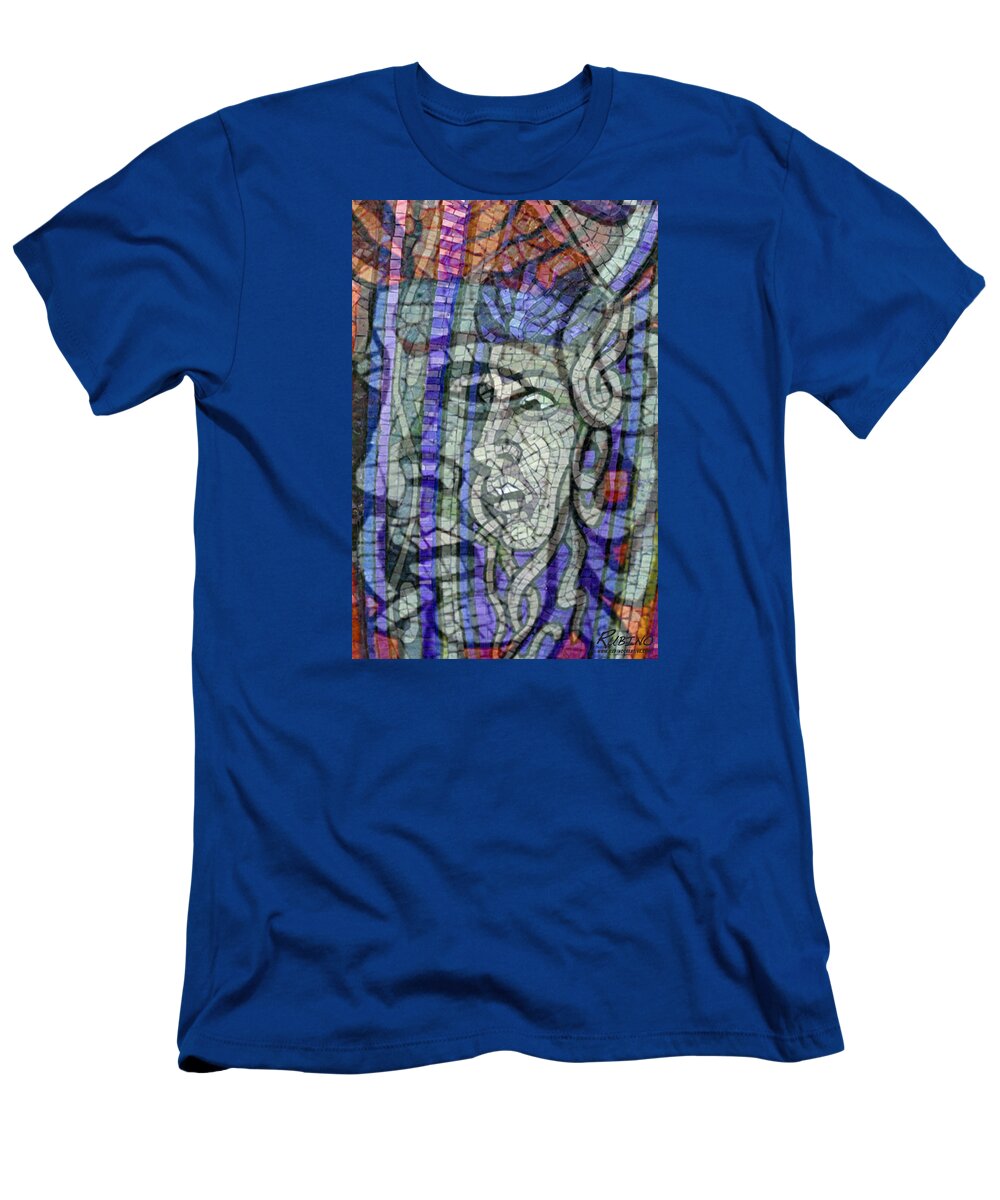 Abstract T-Shirt featuring the painting Mosaic Medusa by Tony Rubino