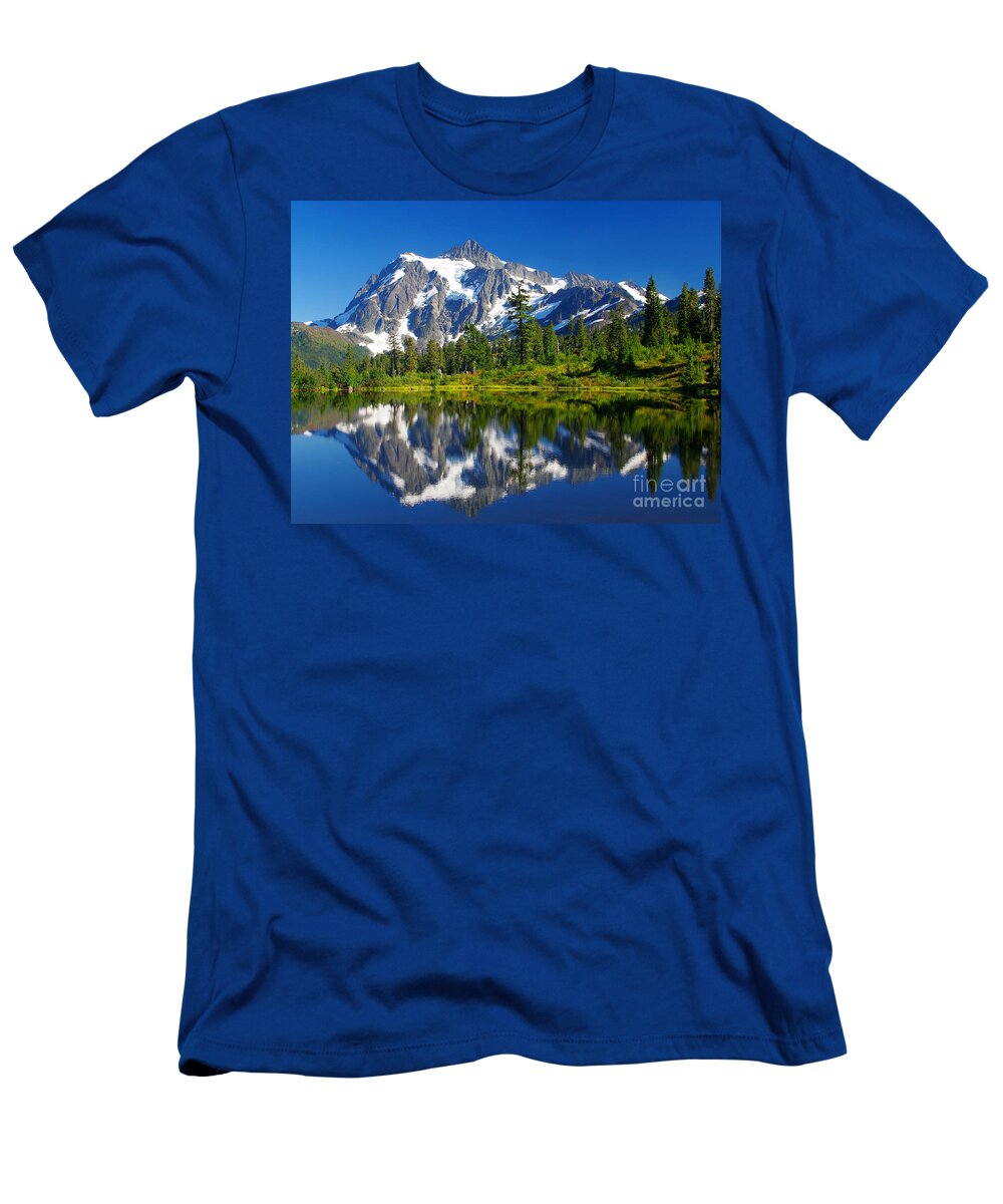 Mountain T-Shirt featuring the photograph Mt. Shuksan Reflection by Douglas Taylor