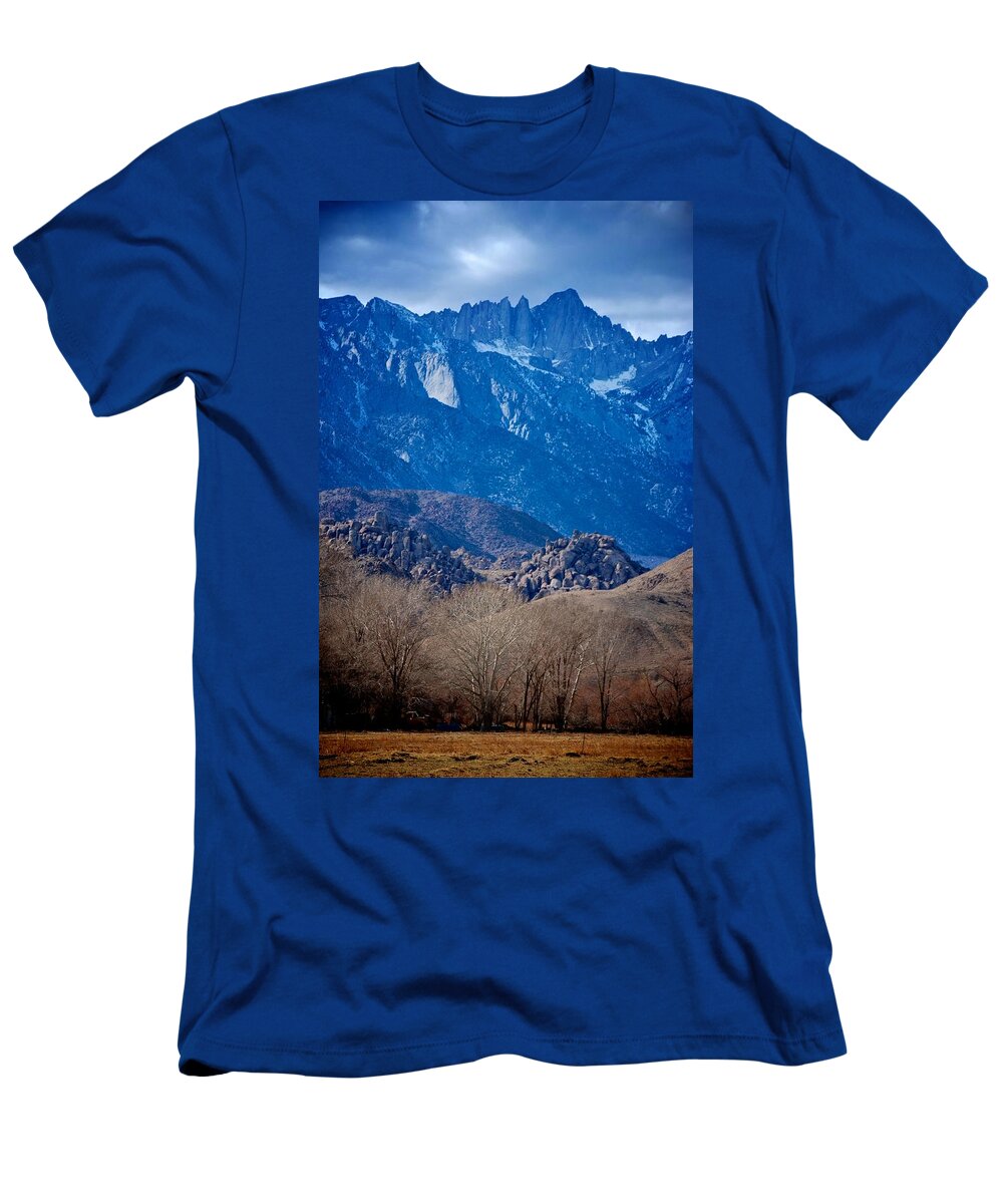 Lone Pine T-Shirt featuring the photograph Mt. Whitney And Alabama Hills by Eric Tressler