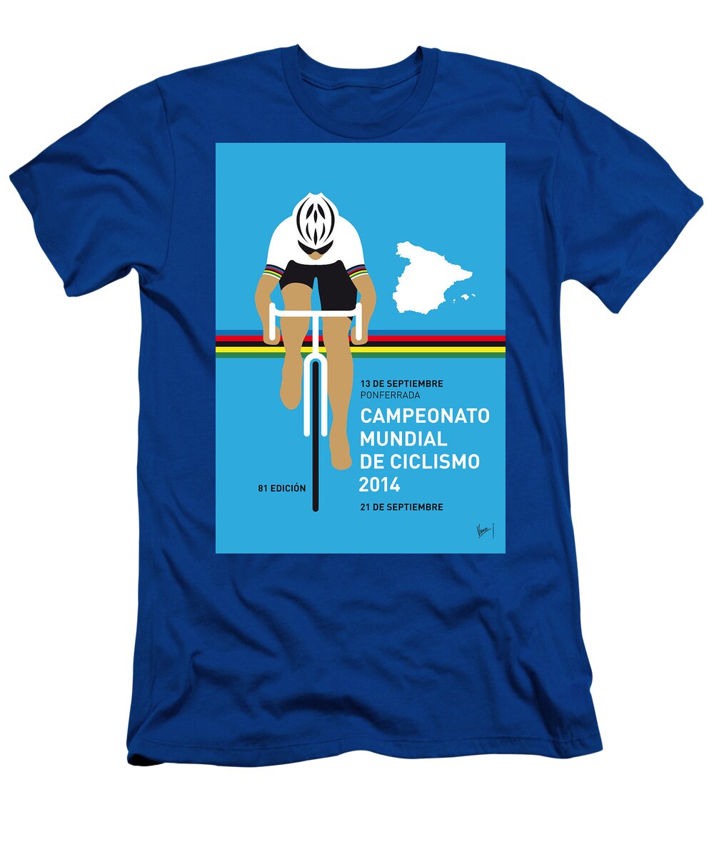 Minimal T-Shirt featuring the digital art MY UCI Road World Championships MINIMAL POSTER 2014 by Chungkong Art