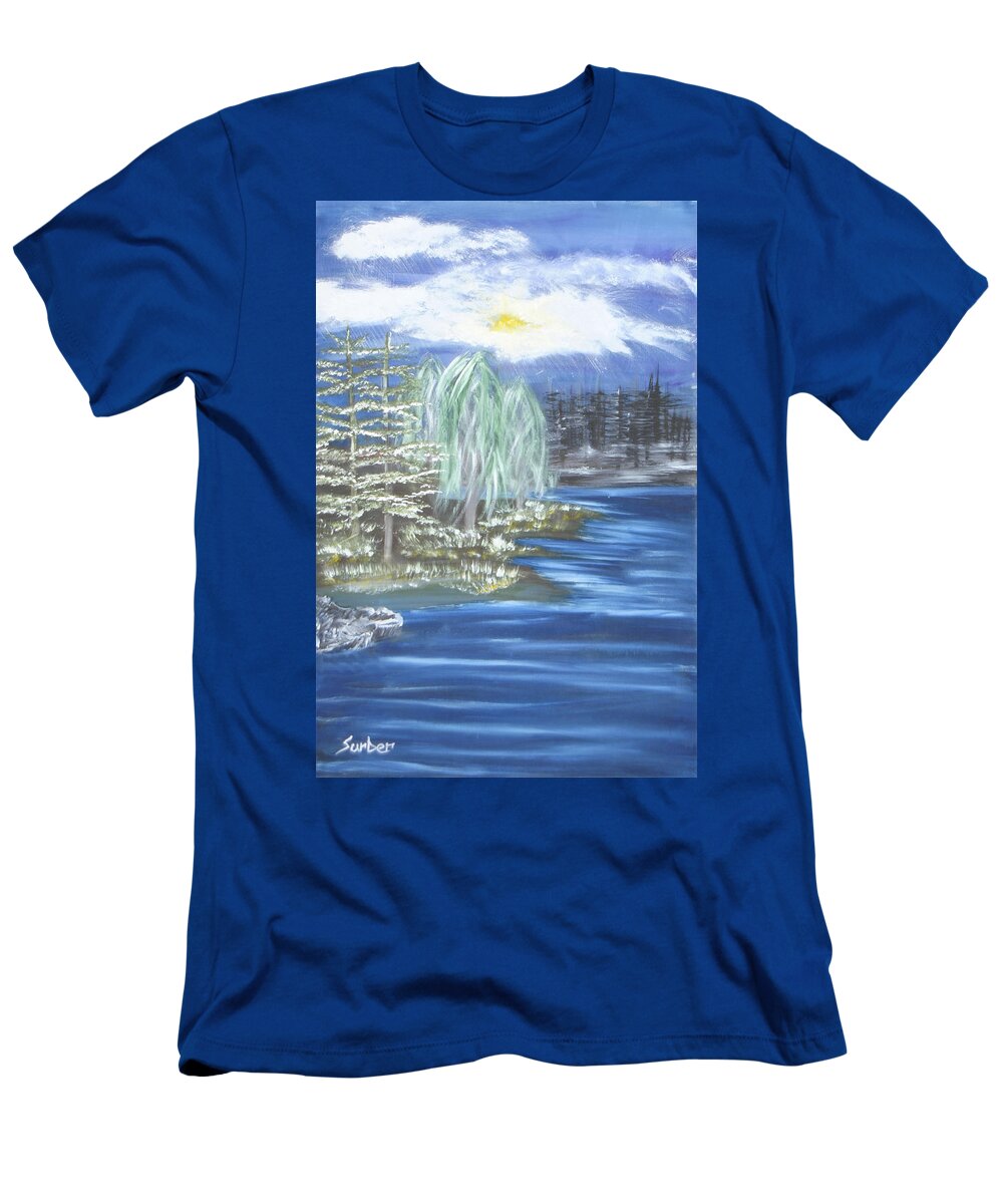 Trees T-Shirt featuring the painting Mysterious Trees by Suzanne Surber