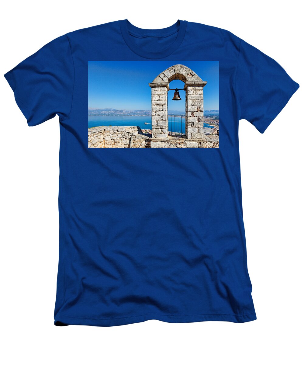 Ancient T-Shirt featuring the photograph Nafplio from the castle Palamidi - Greece by Constantinos Iliopoulos