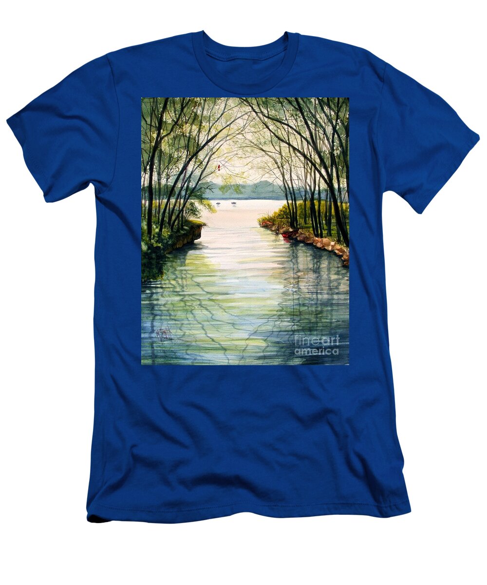 Landscape T-Shirt featuring the painting Nature's Cathedral by Marilyn Smith