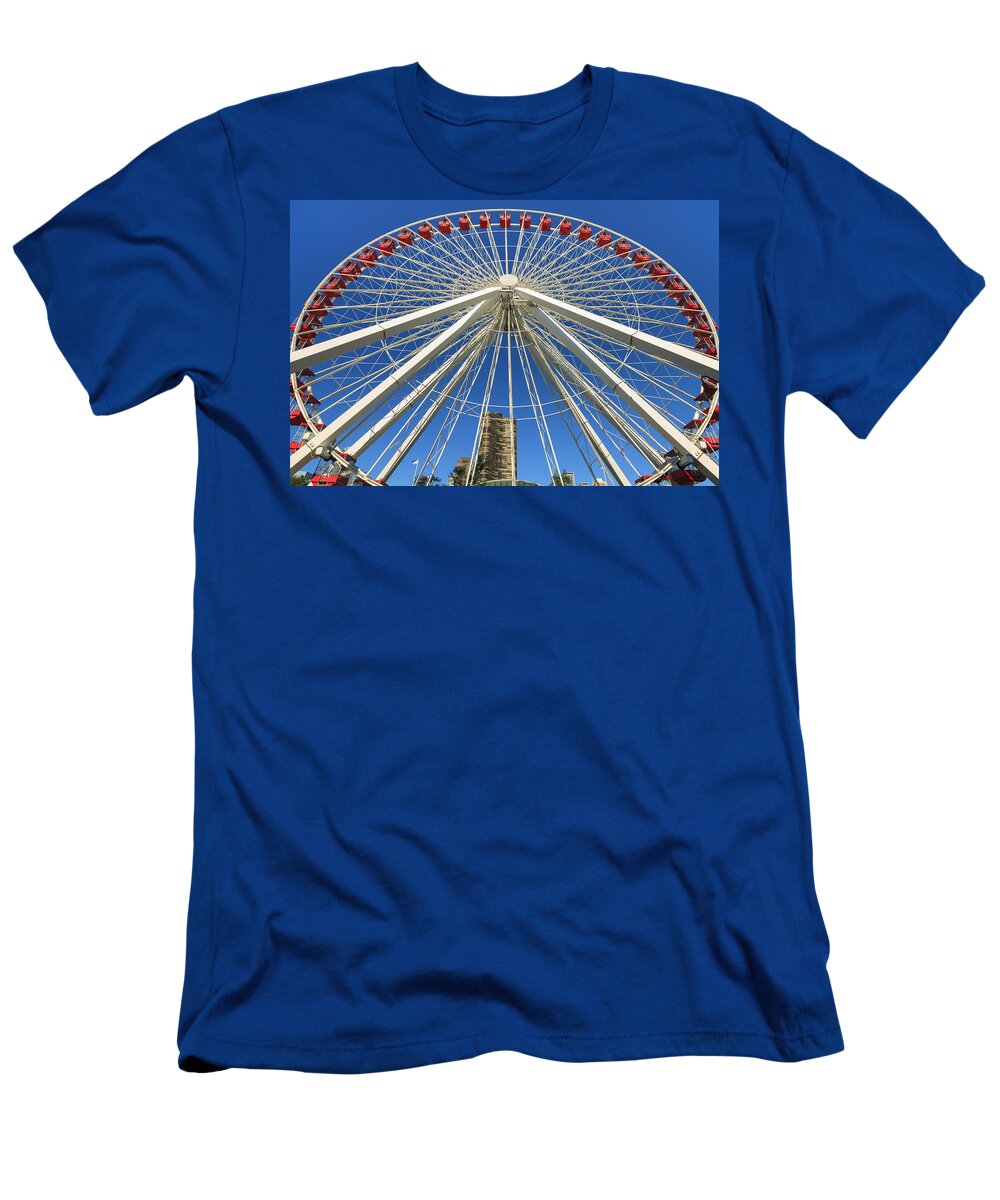 Architecture T-Shirt featuring the photograph Navy Pier Ferris Wheel by Raul Rodriguez