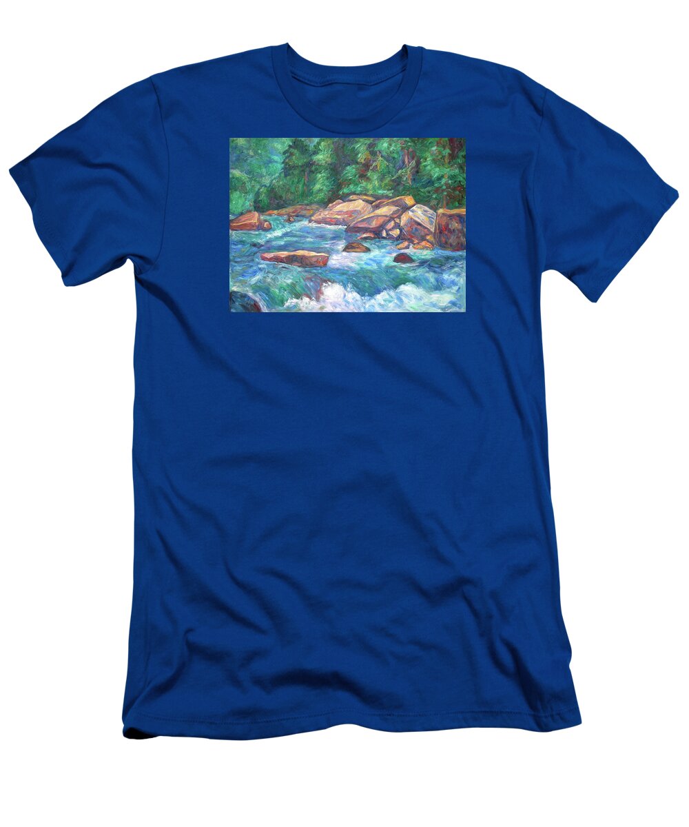Kendall Kessler T-Shirt featuring the painting New River Fast Water by Kendall Kessler