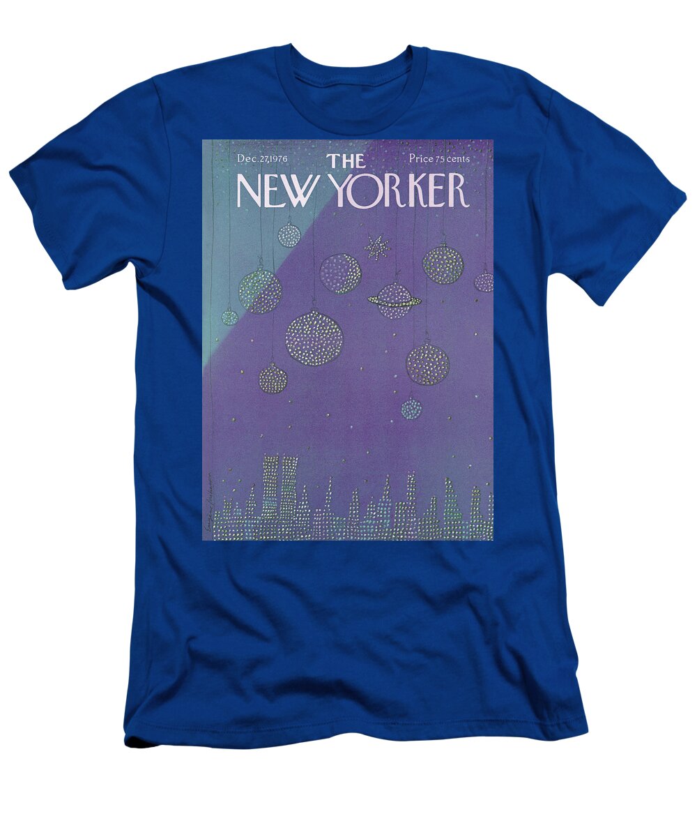 Planets T-Shirt featuring the painting New Yorker December 27th, 1976 by Eugene Mihaesco