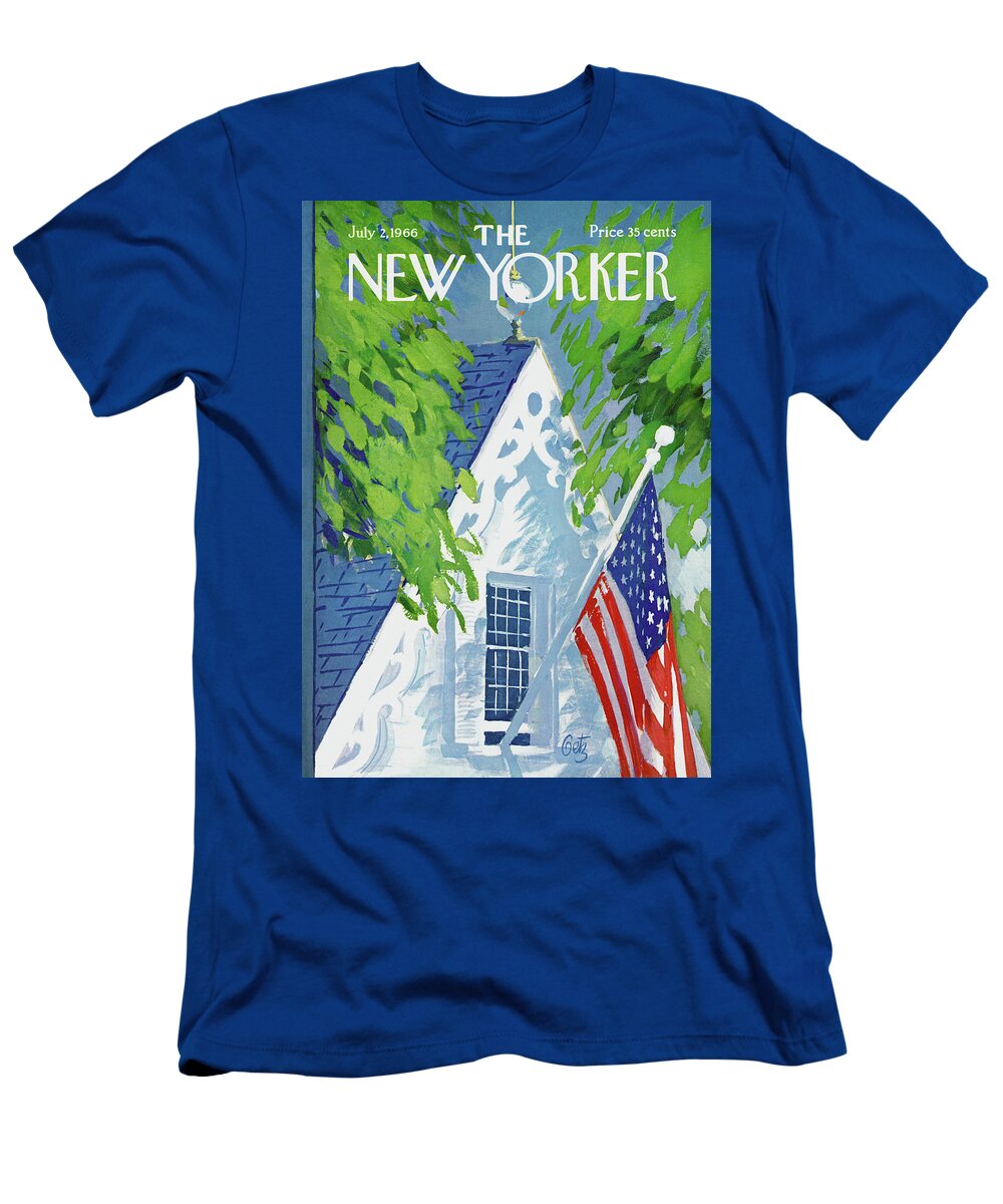 July Fourth T-Shirt featuring the painting New Yorker July 2nd, 1966 by Arthur Getz