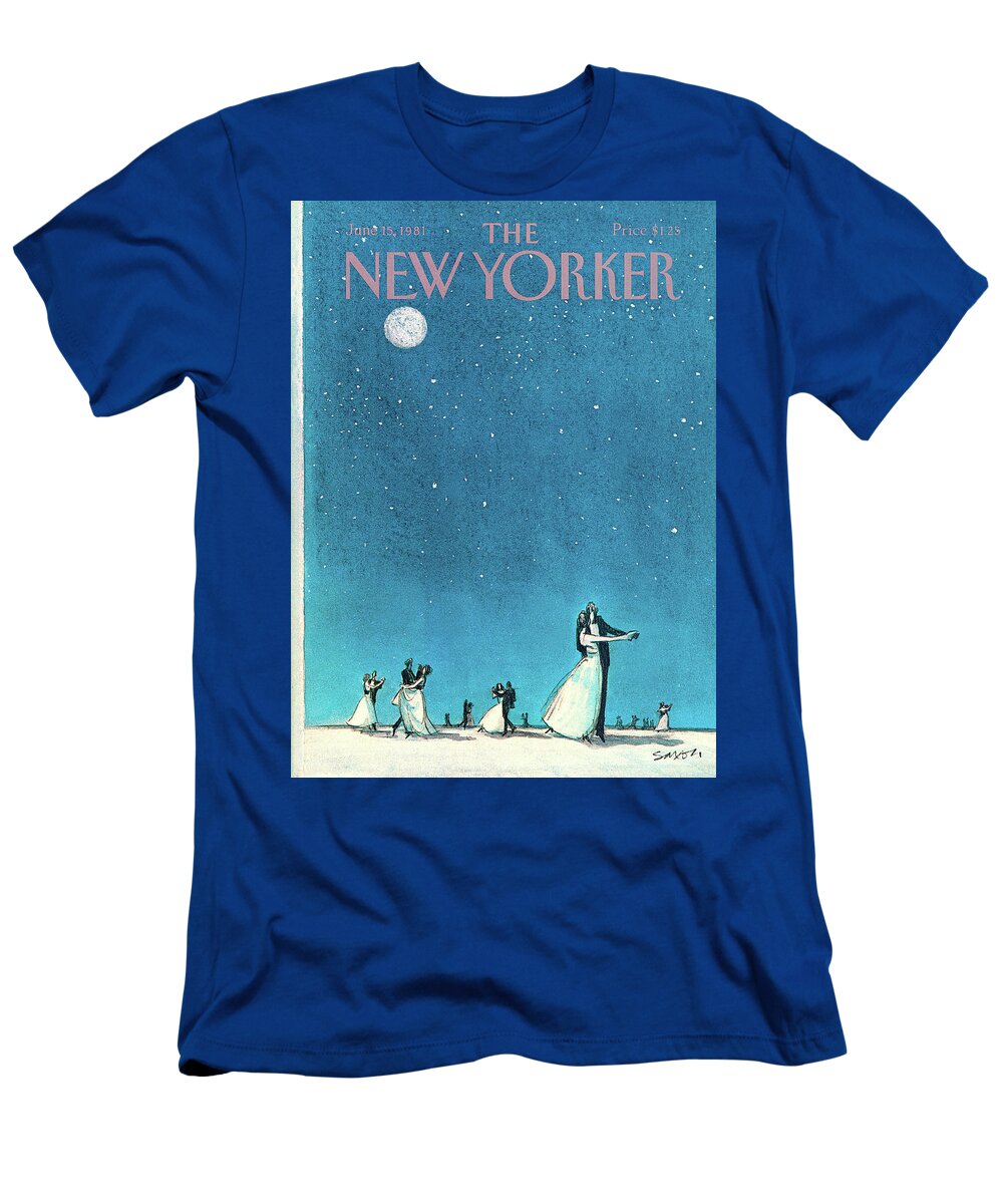 Entertainment T-Shirt featuring the painting New Yorker June 15th, 1981 by Charles Saxon
