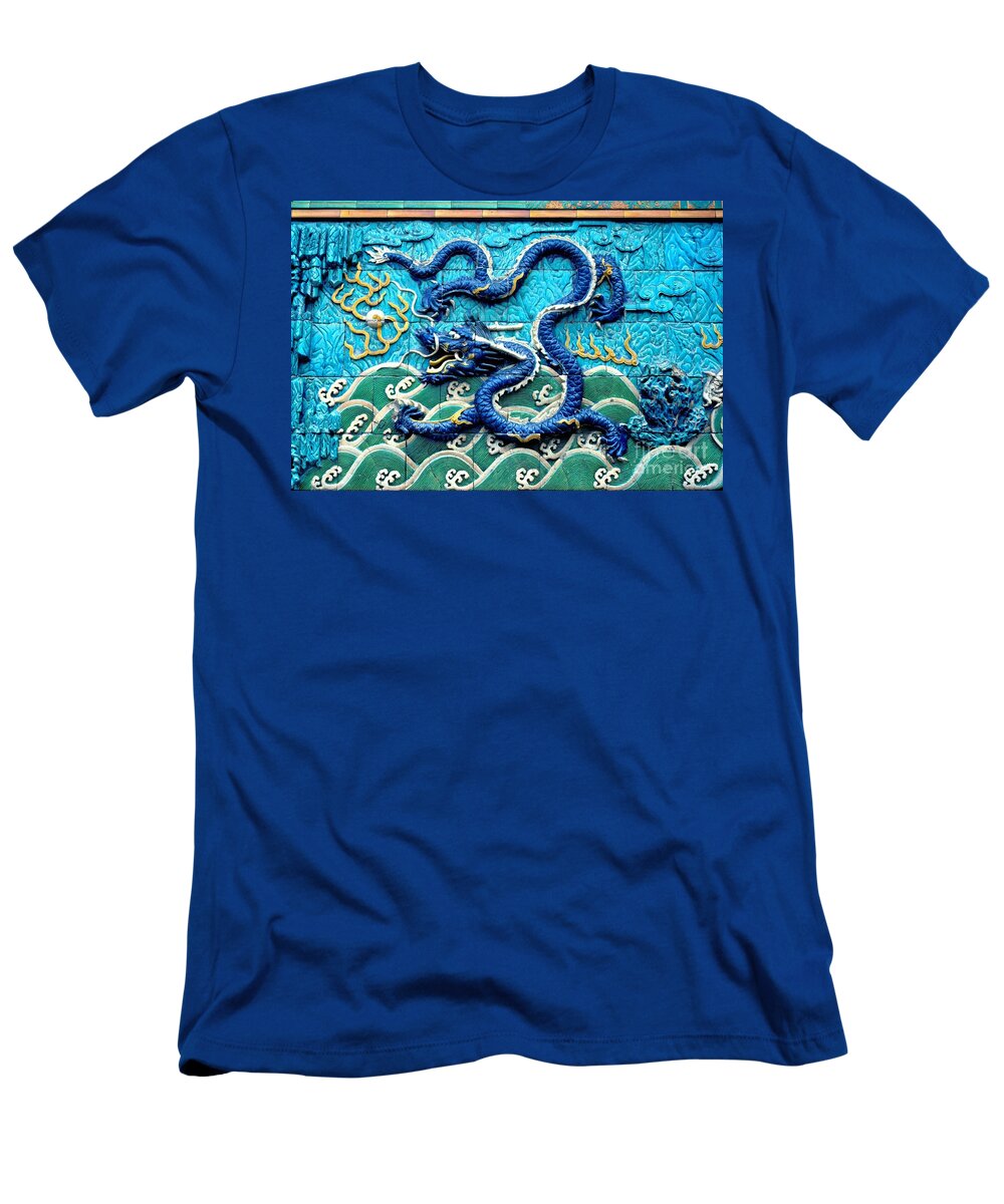 Chinese T-Shirt featuring the photograph Nine Dragon Wall in Forbidden City by Anna Lisa Yoder