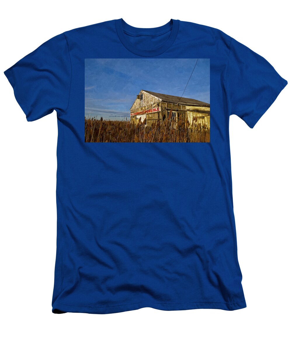 Digital T-Shirt featuring the painting No Evacuation Possible by Rick Mosher