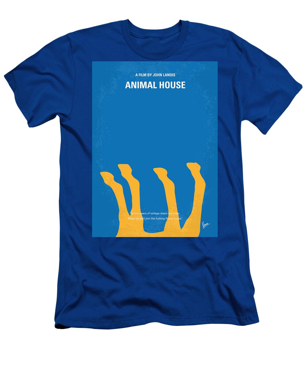 Animal T-Shirt featuring the digital art No230 My Animal House minimal movie poster by Chungkong Art