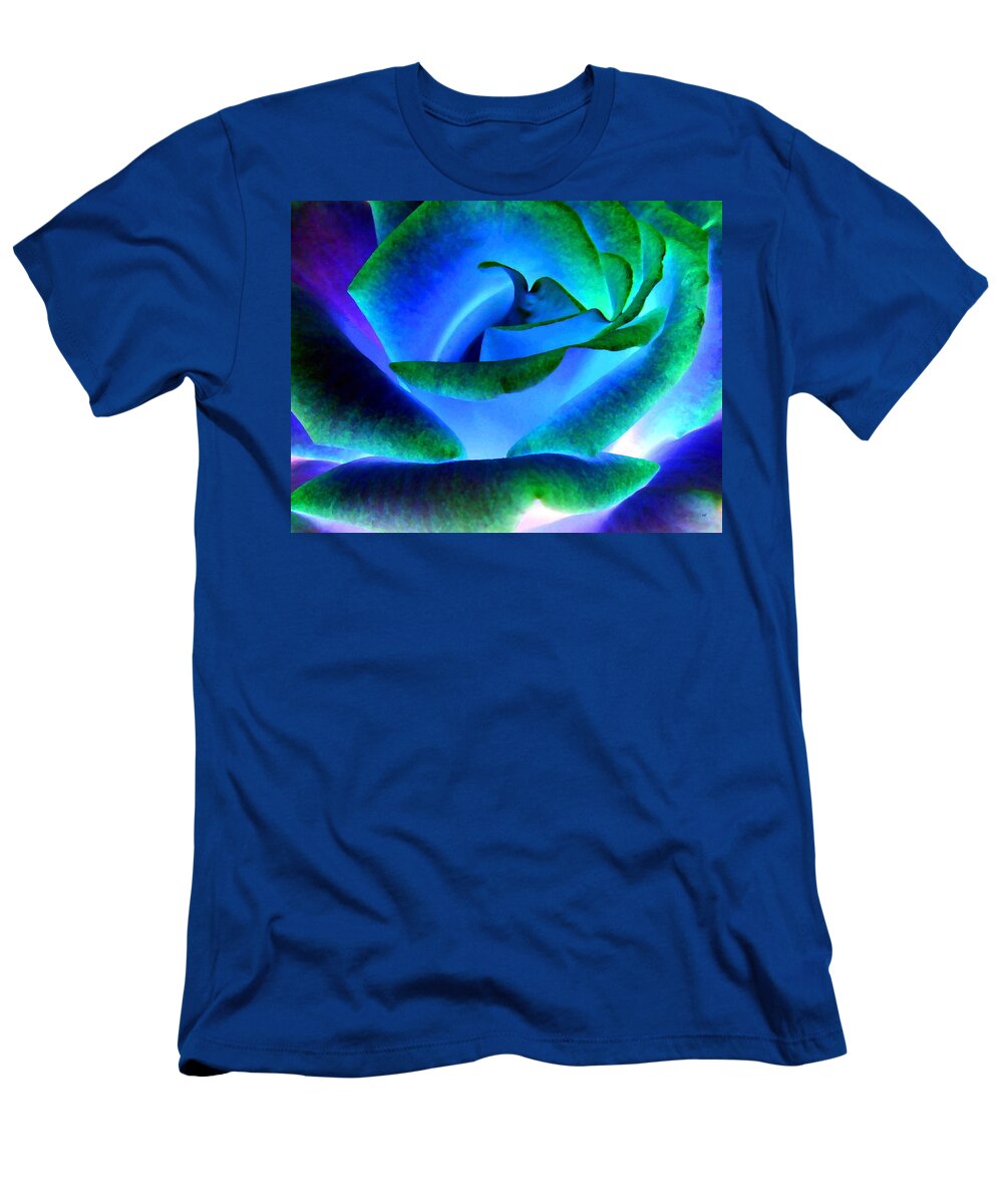 Northern Lights Rose T-Shirt featuring the digital art Northern Lights Rose by Will Borden