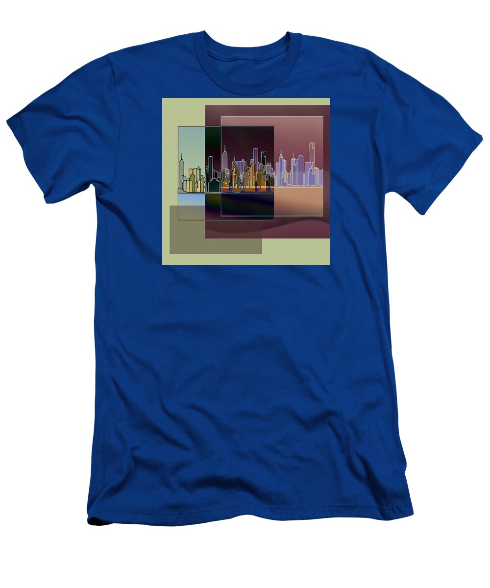 Nyc T-Shirt featuring the digital art NYC Abstract-3 by Nina Bradica
