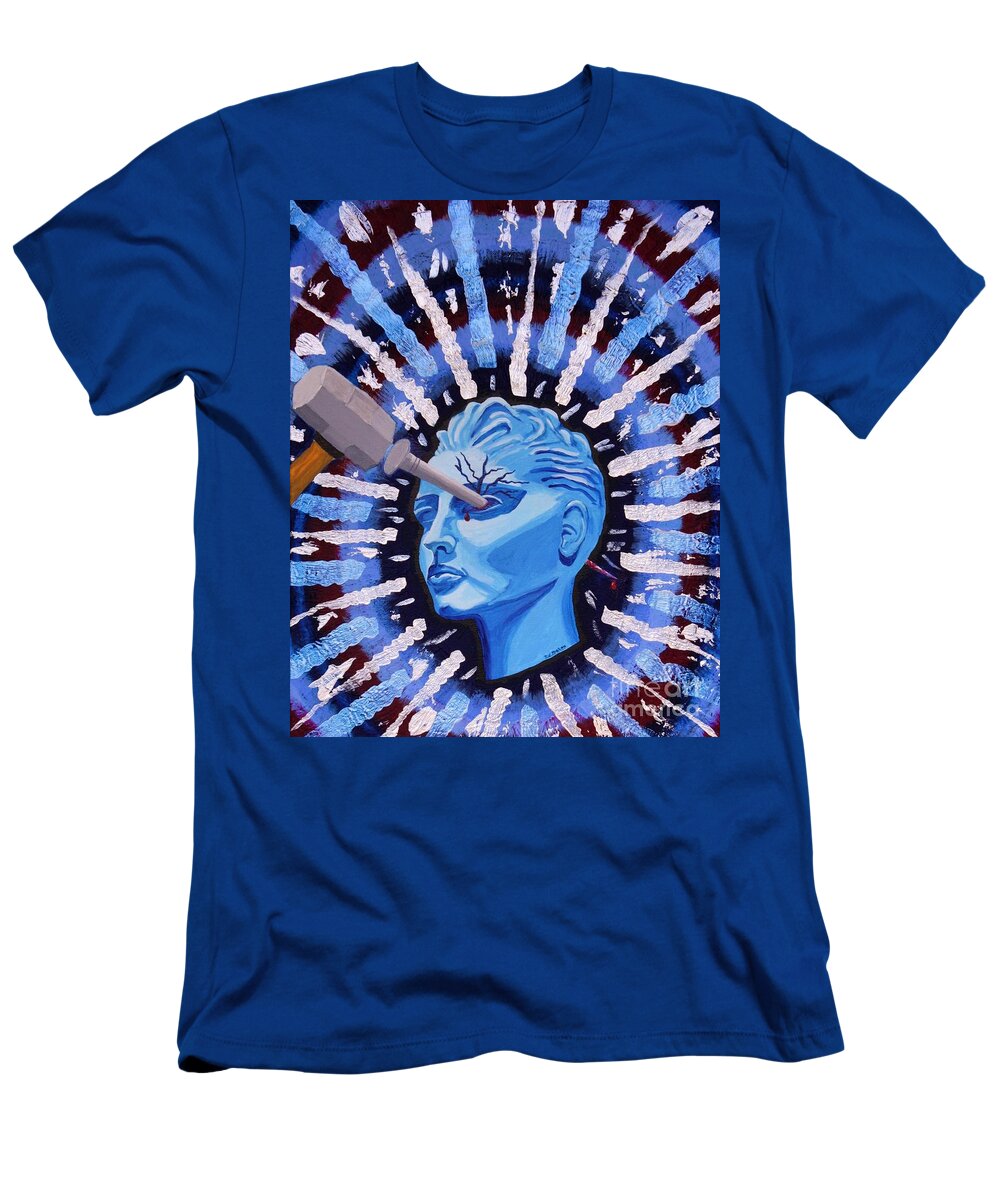 Migraine T-Shirt featuring the painting Ocular Migraine by Vicki Maheu