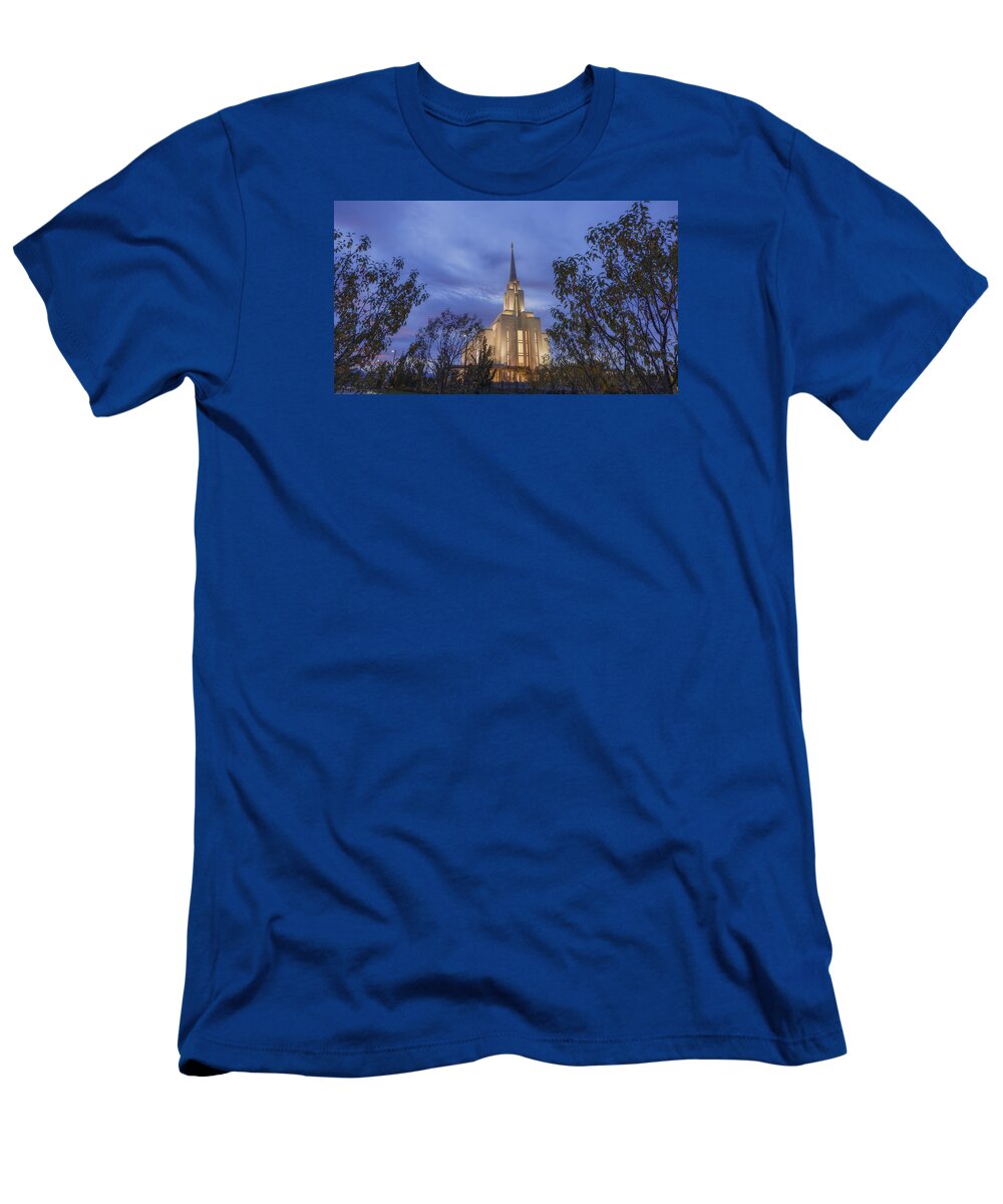 Oquirhh T-Shirt featuring the photograph Oquirrh Mountain Temple II by Chad Dutson