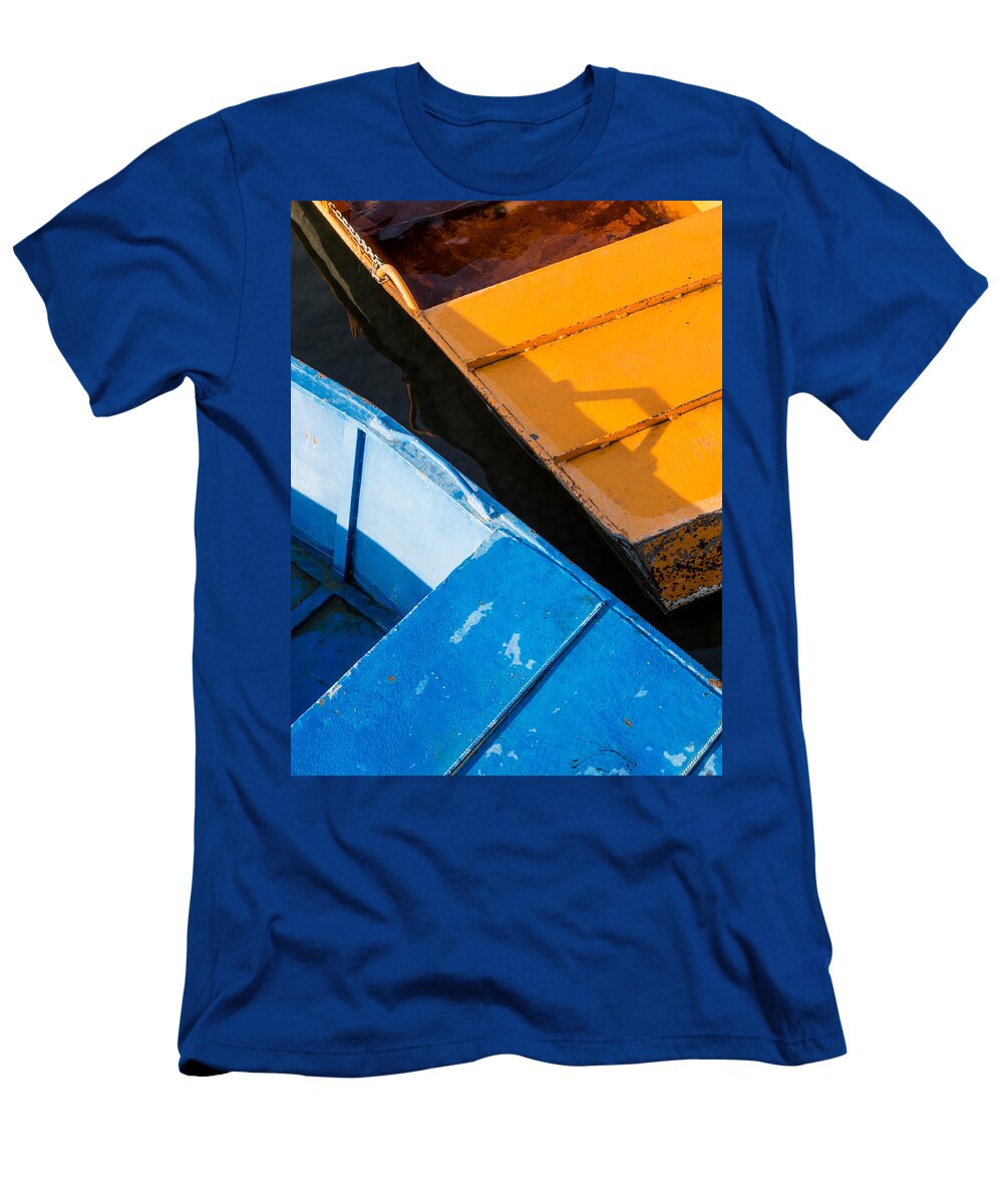 Boat T-Shirt featuring the photograph Orange and Blue by Davorin Mance