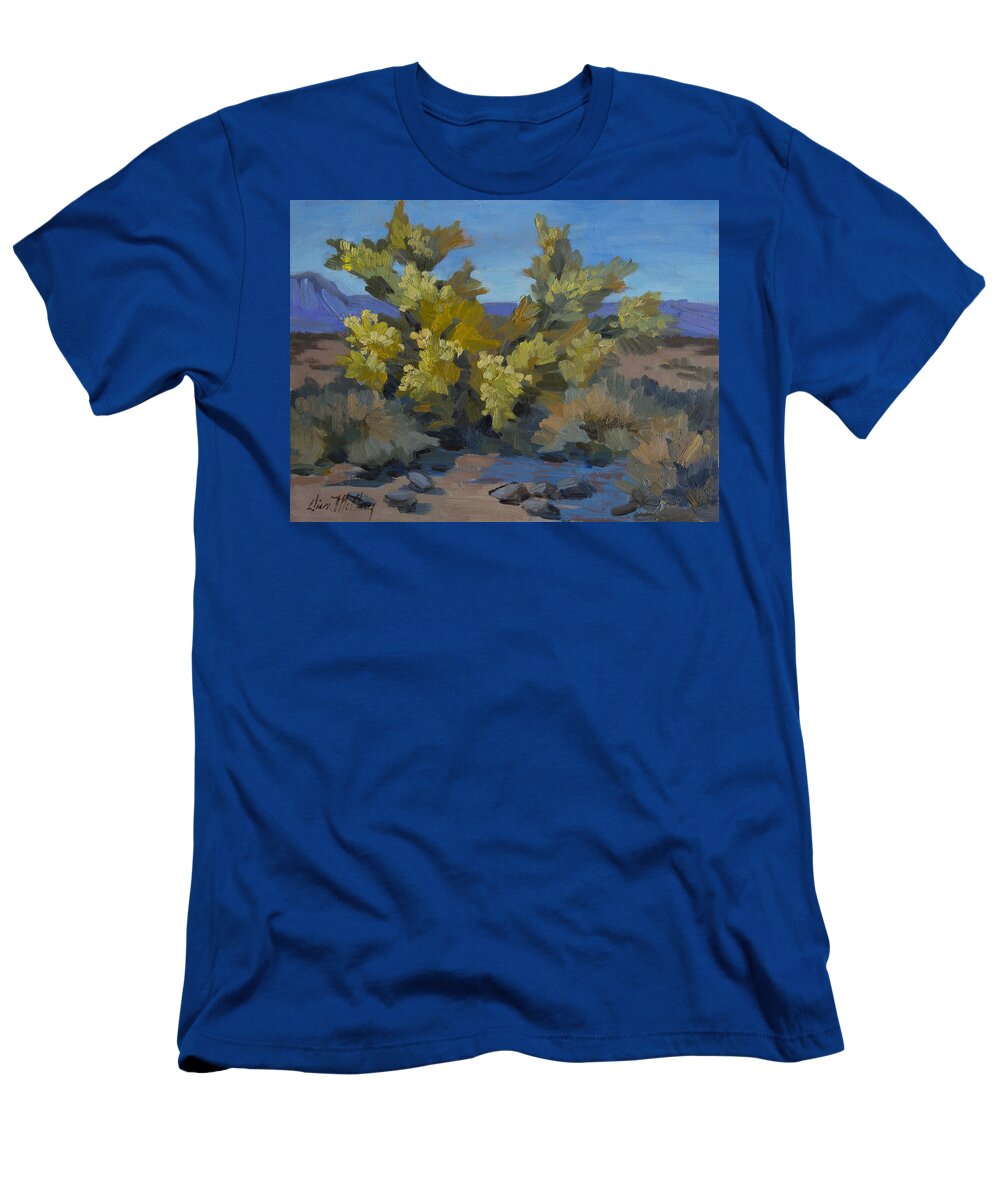 Palo Verde T-Shirt featuring the painting Palo Verde in La Quinta Cove by Diane McClary