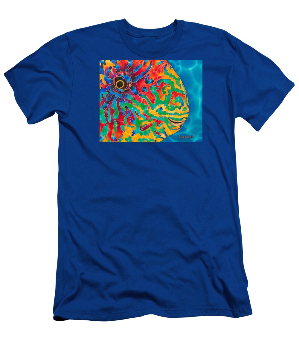 Diving T-Shirt featuring the painting Parrotfish by Daniel Jean-Baptiste