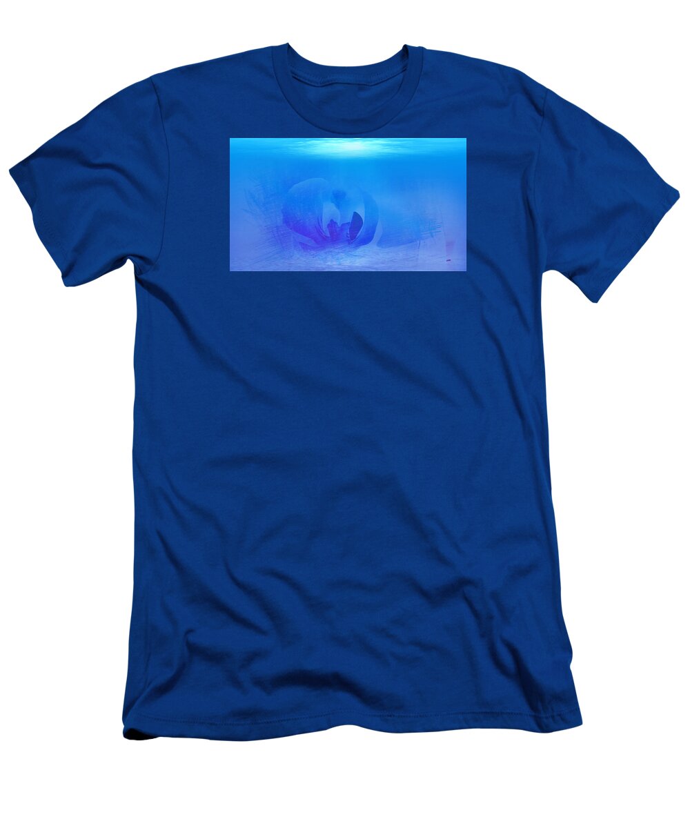 Blue T-Shirt featuring the digital art Blue Ocean by Xueyin Chen