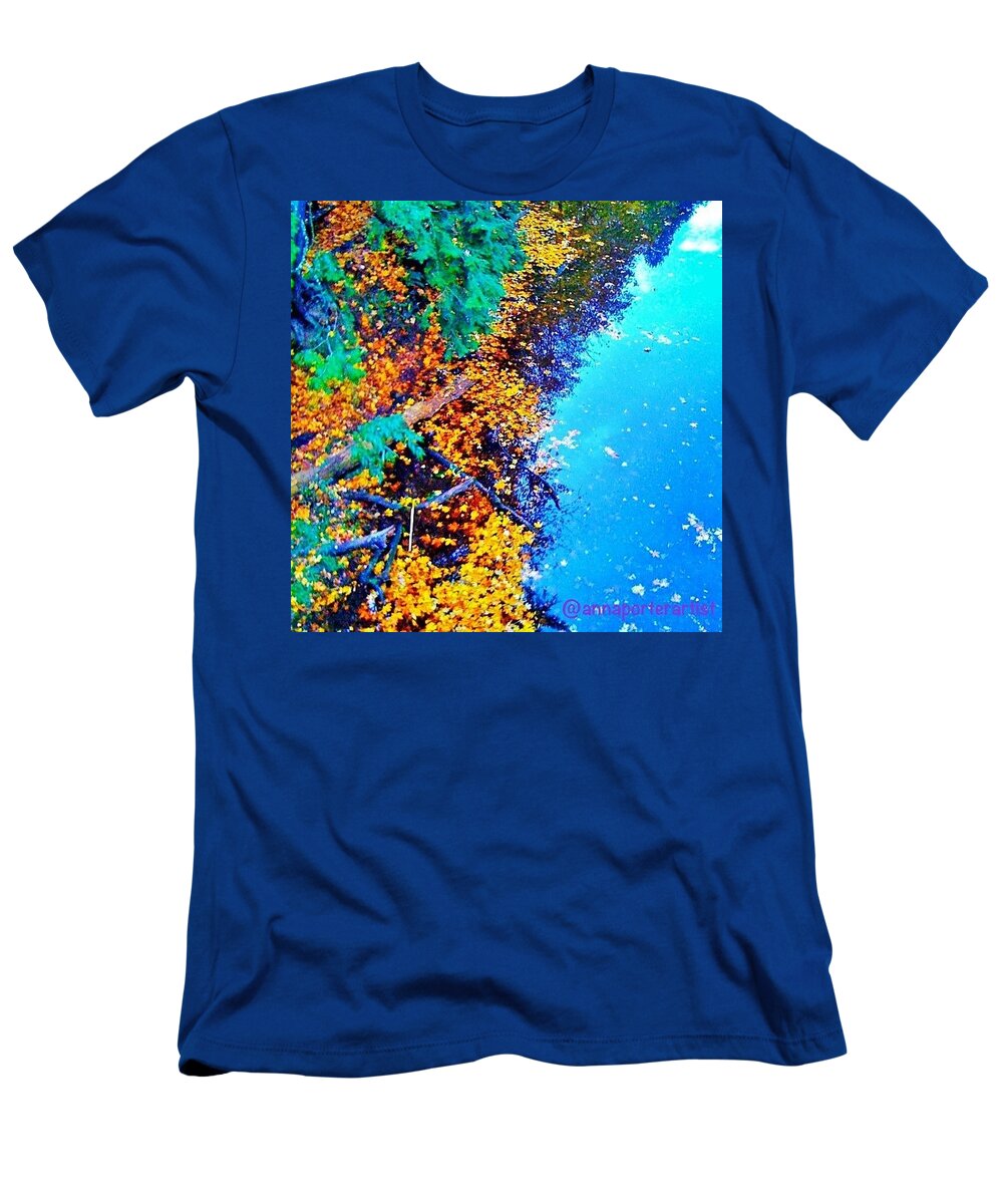 Water_nio T-Shirt featuring the photograph Reed College Canyon Reflections In The by Anna Porter
