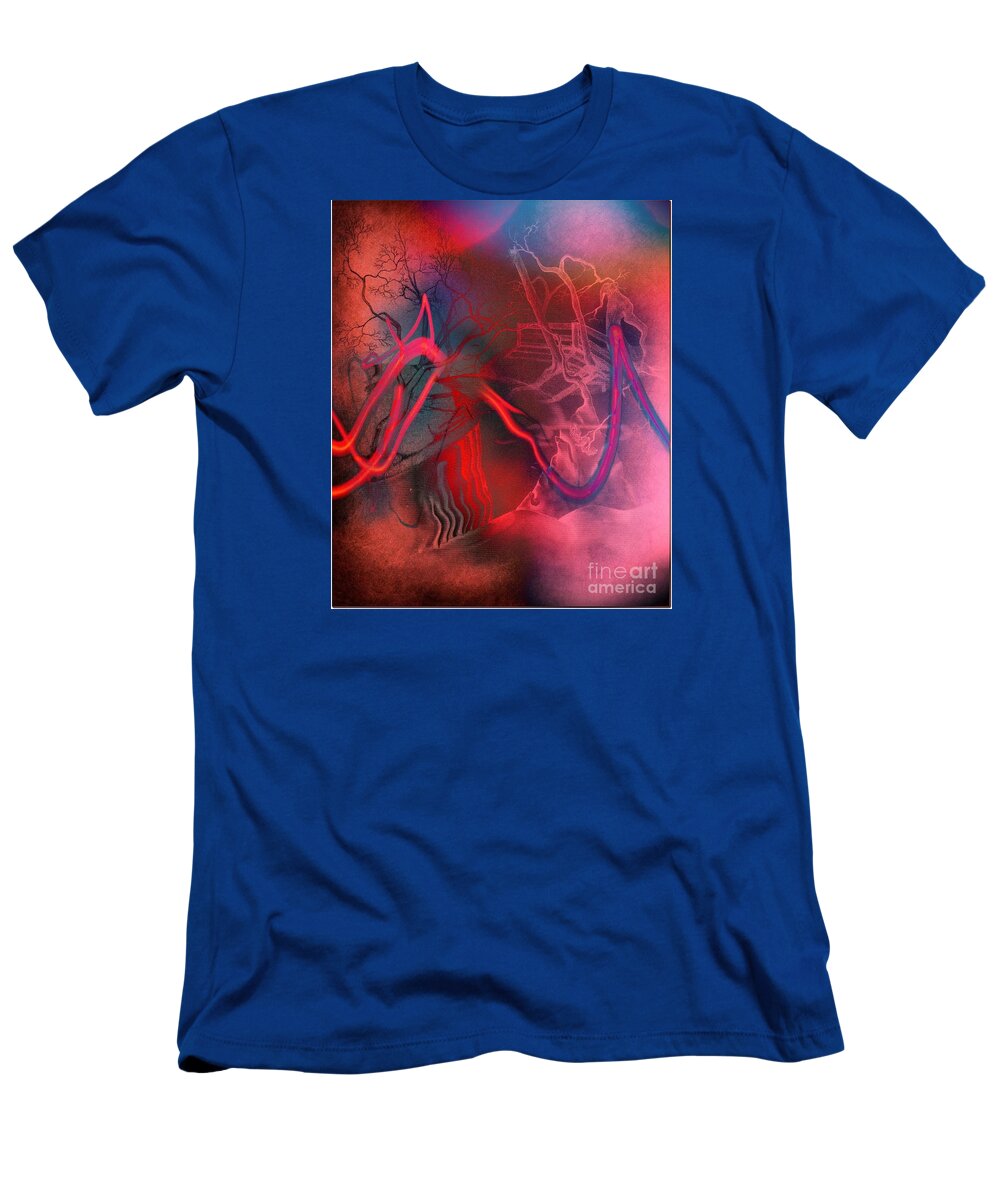 Surrealistic Image T-Shirt featuring the digital art Road Between Worlds by David Neace CPX