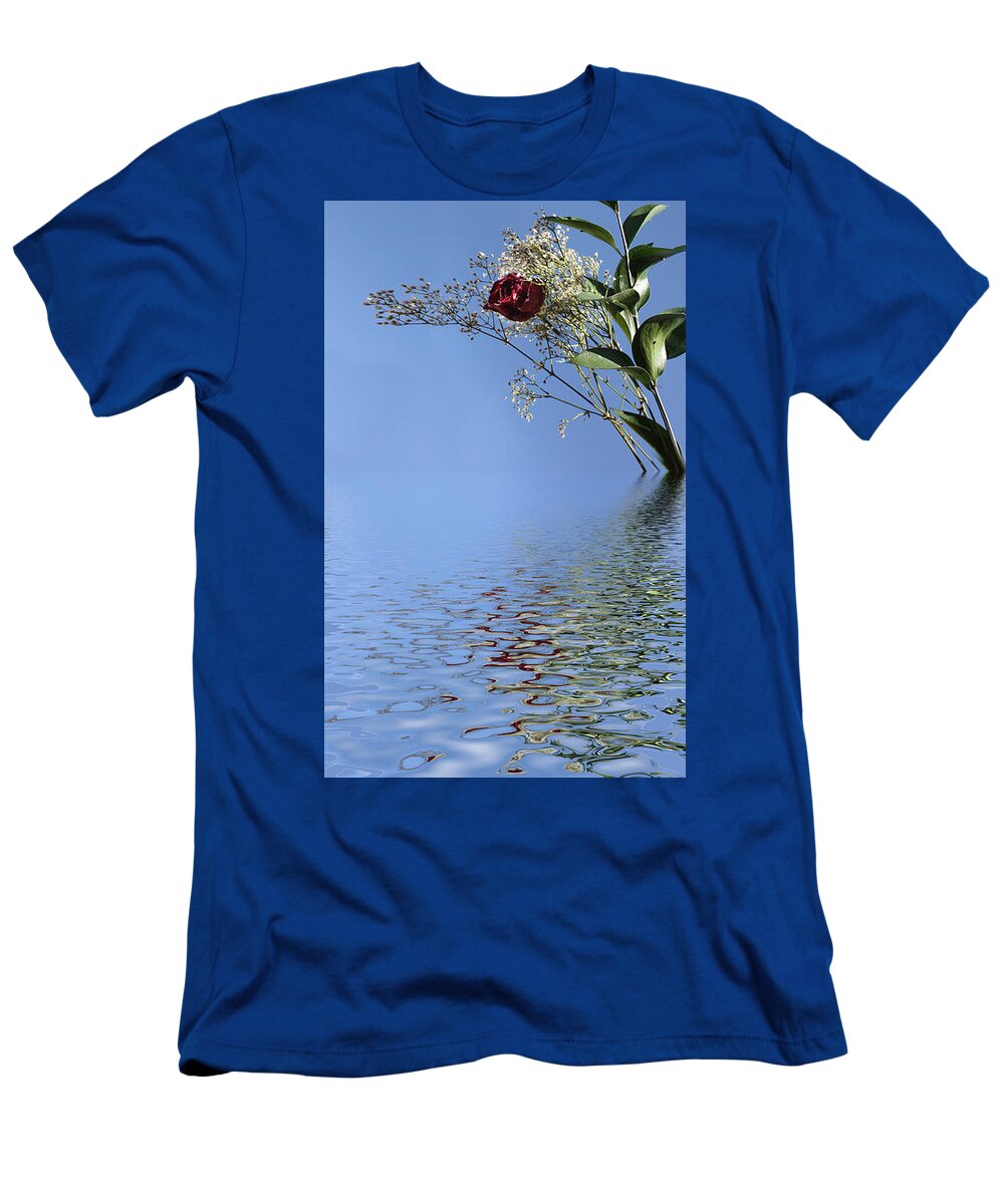 Roses T-Shirt featuring the photograph Rosy Reflection - Right Side by Gravityx9 Designs