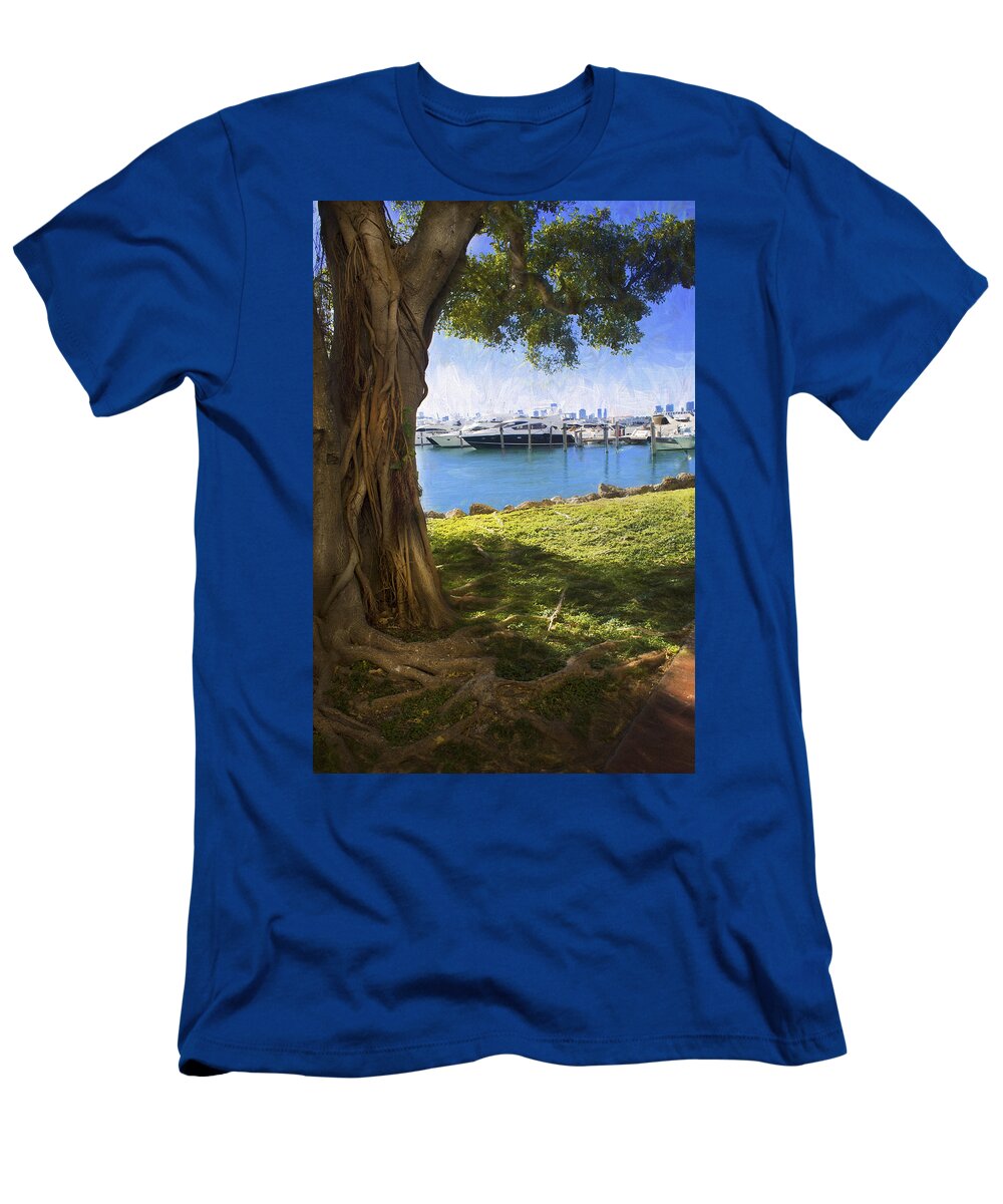 Carlos Diaz T-Shirt featuring the photograph Miami Beach Marina Series 34 by Carlos Diaz
