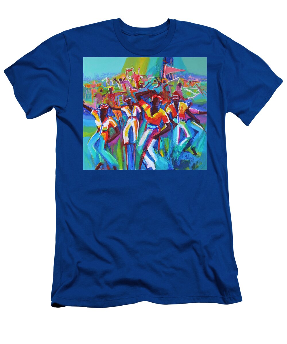 Abstract T-Shirt featuring the painting Sailors Ashore by Cynthia McLean