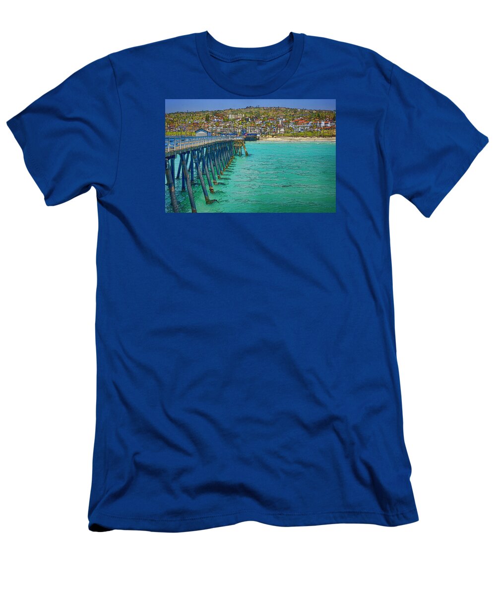 San Clemente T-Shirt featuring the photograph San Clemente Pier by Joan Carroll