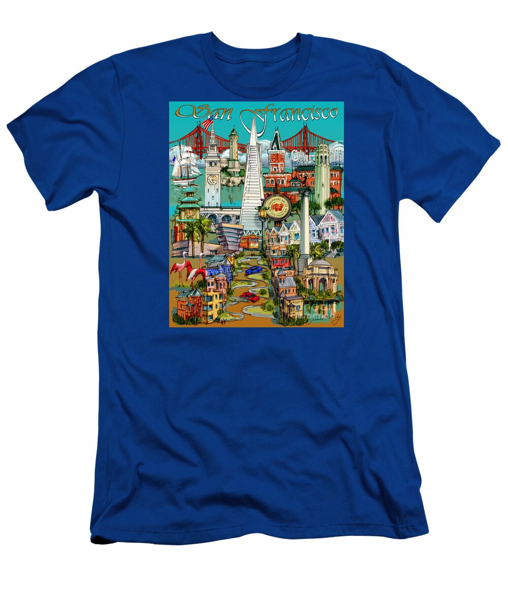 San Francisco T-Shirt featuring the painting San Francisco illustration by Maria Rabinky