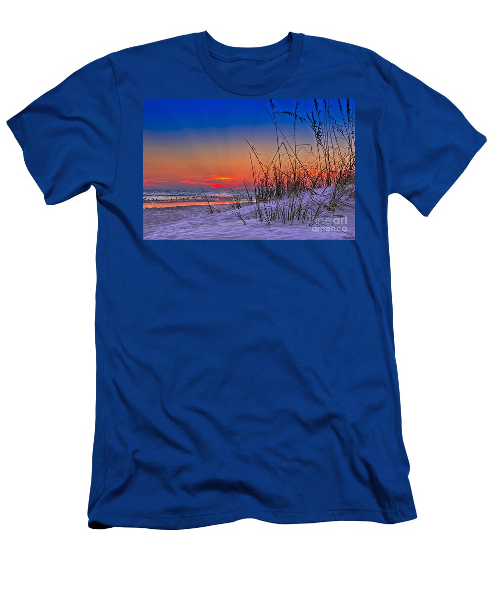 Sand And Sea T-Shirt featuring the photograph Sand and Sea by Marvin Spates