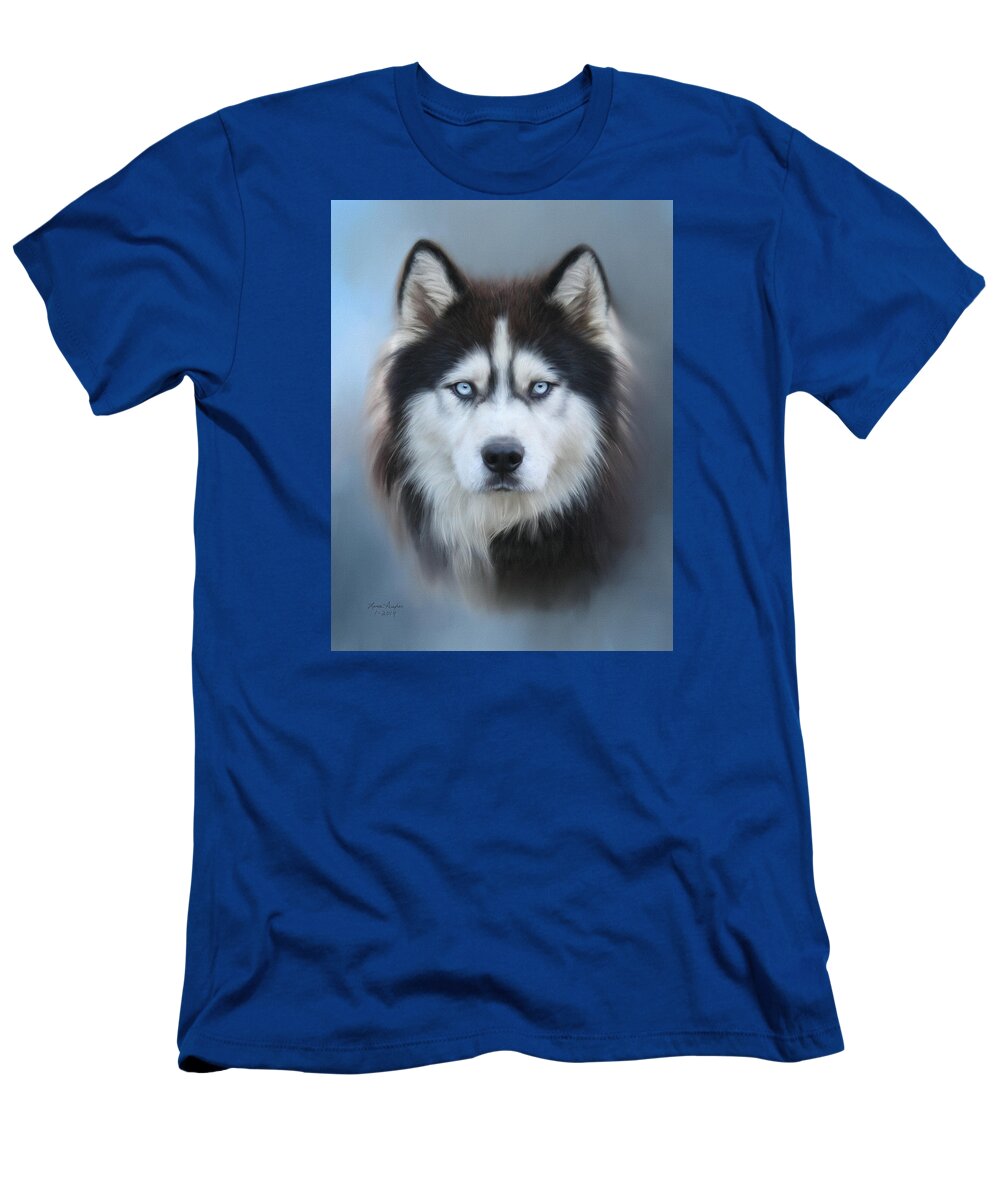Siberian Husky T-Shirt featuring the digital art Siberian Husky by Lena Auxier