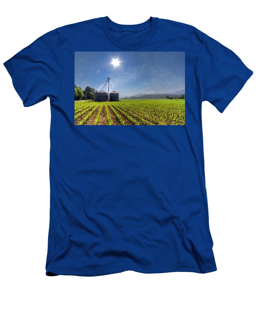 Andrews T-Shirt featuring the photograph Silos by Debra and Dave Vanderlaan