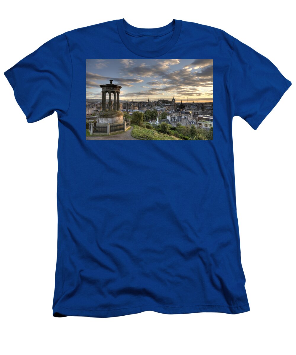 Edinburgh T-Shirt featuring the photograph Skyline of Edinburgh Scotland by Michalakis Ppalis