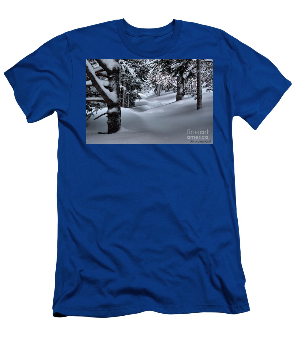 Winterscape T-Shirt featuring the photograph Snow covered trail by Steven Reed