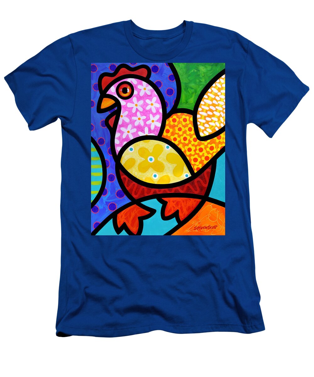 Chicken T-Shirt featuring the painting Spring Chicken by Steven Scott