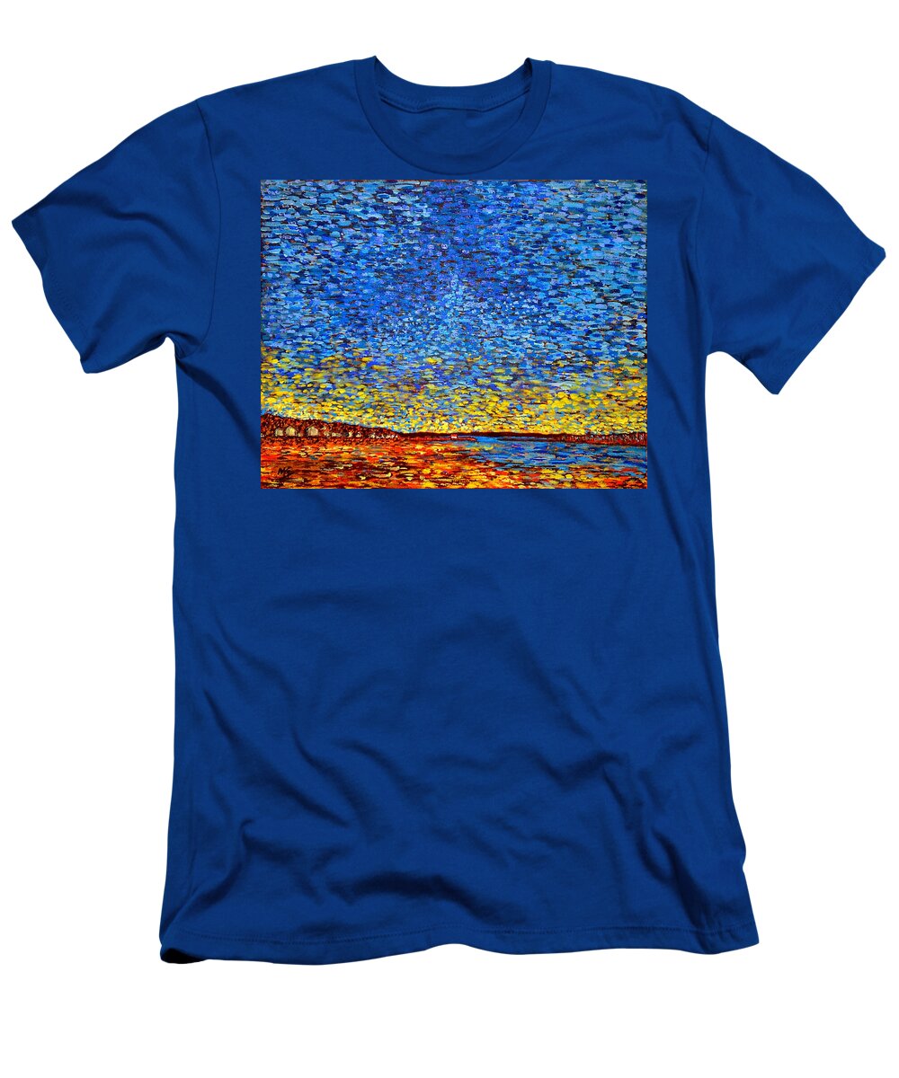 Sea T-Shirt featuring the painting St. Andrews Sunset by Michael Graham
