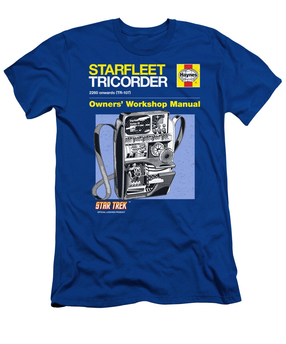  T-Shirt featuring the digital art Star Trek - Tricorder Manual by Brand A