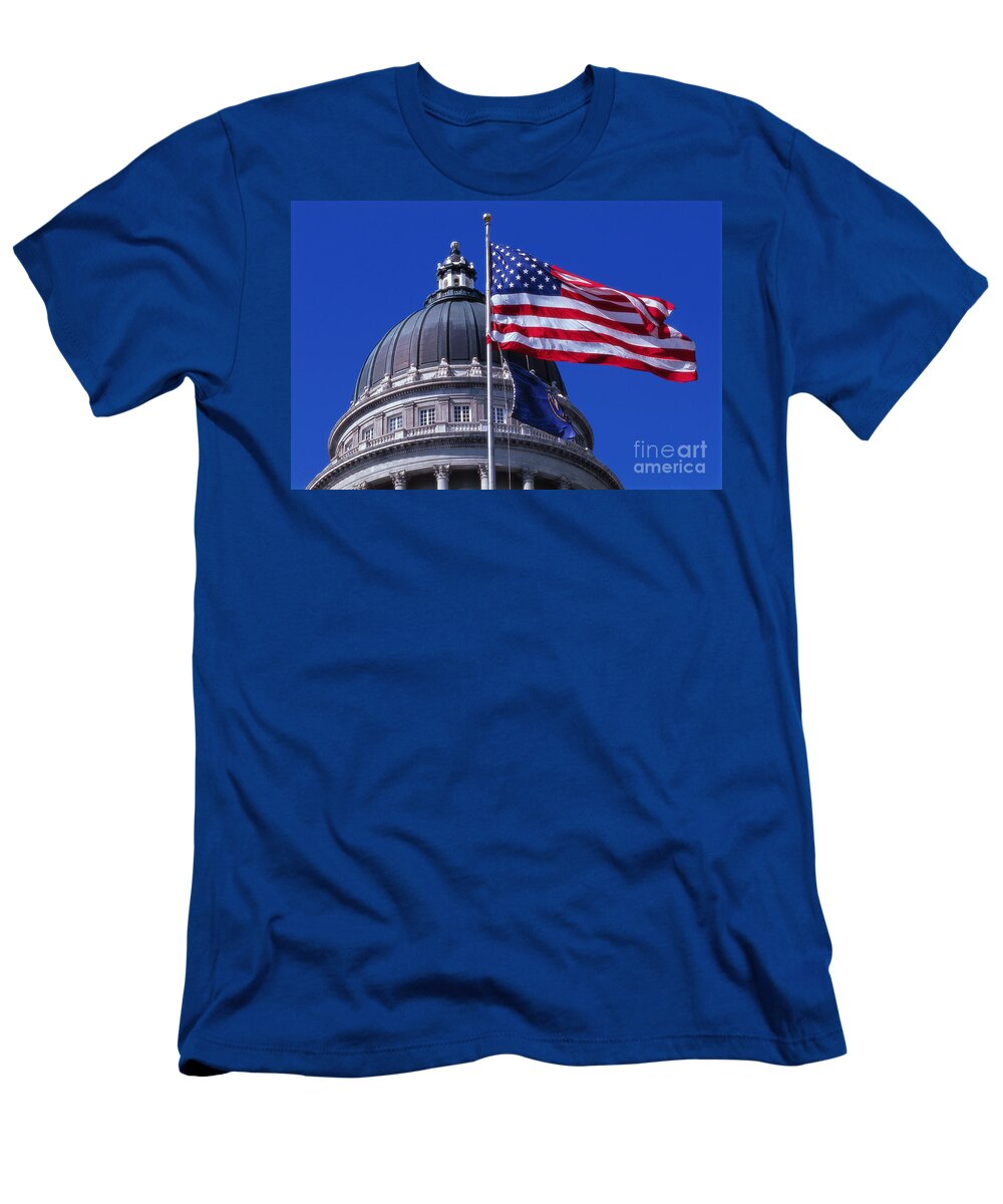 State Capitol T-Shirt featuring the photograph State Capitol Dome, Salt Lake City, Utah by Adam Sylvester