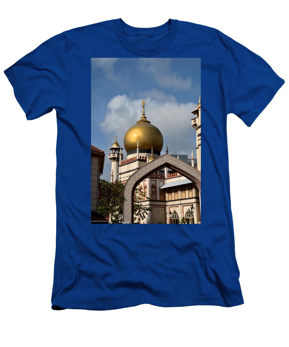 Singapore T-Shirt featuring the photograph Sultan mosque and Omani arch Singapore by Imran Ahmed