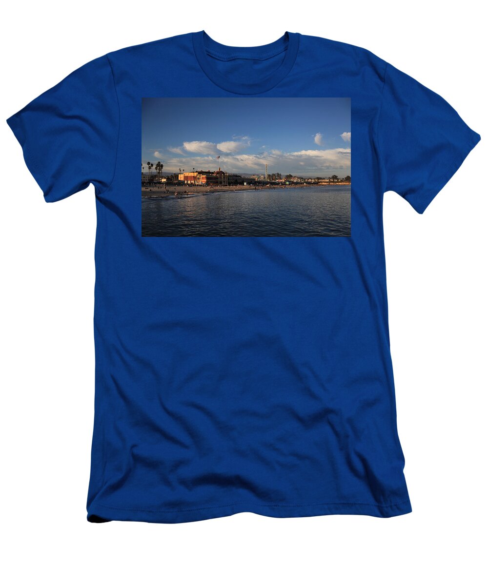 Santa Cruz Beach Boardwalk T-Shirt featuring the photograph Summer Evenings in Santa Cruz by Laurie Search