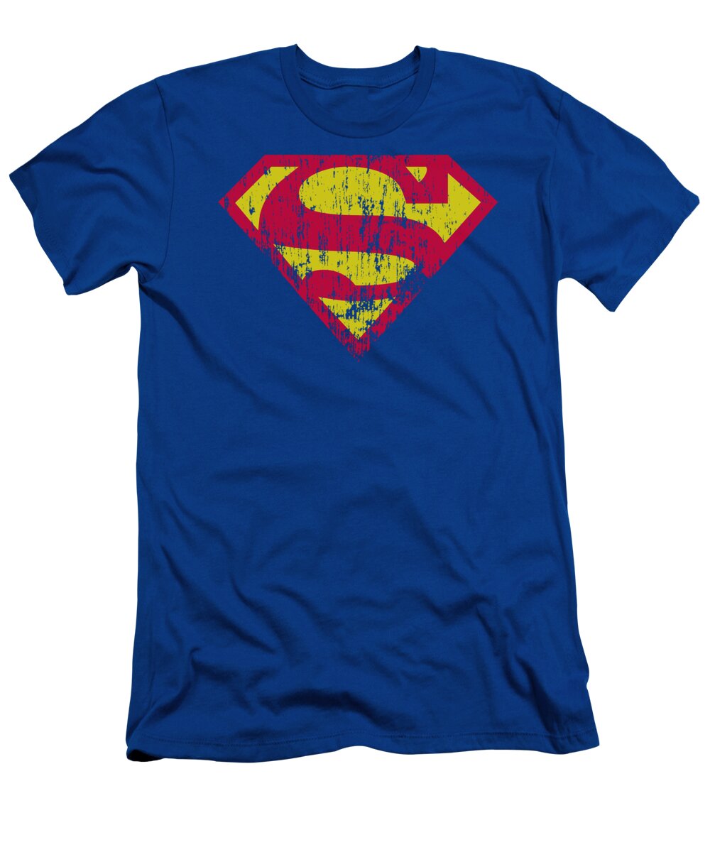 T-shirt Superman Acid Wash Official DC Comics Indigo Mens
