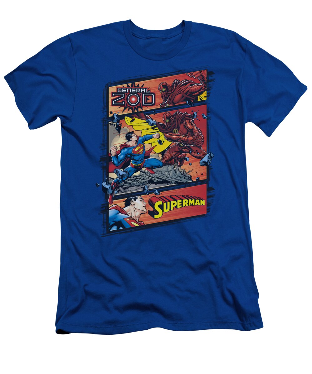 Superman T-Shirt featuring the digital art Superman - Superman Vs Zod by Brand A