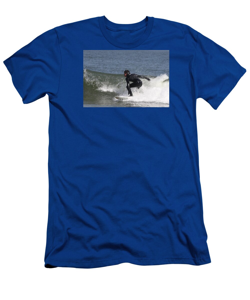 Surfer Hitting The Curl T-Shirt featuring the photograph Surfer Hitting the Curl by John Telfer