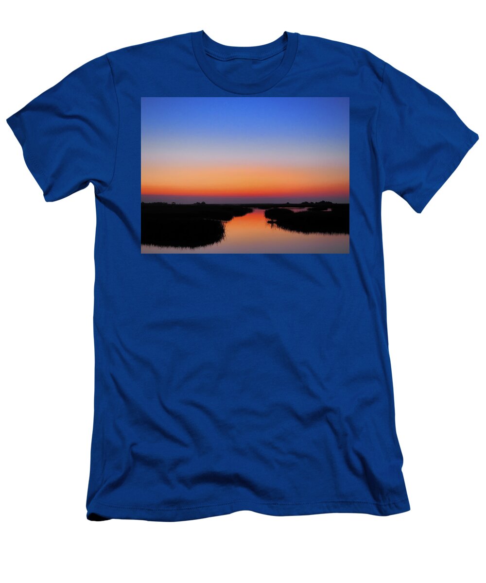 Blue-hour T-Shirt featuring the photograph BLUE HOUR SUNRISE SUNSET IMAGE ART by Jo Ann Tomaselli by Jo Ann Tomaselli