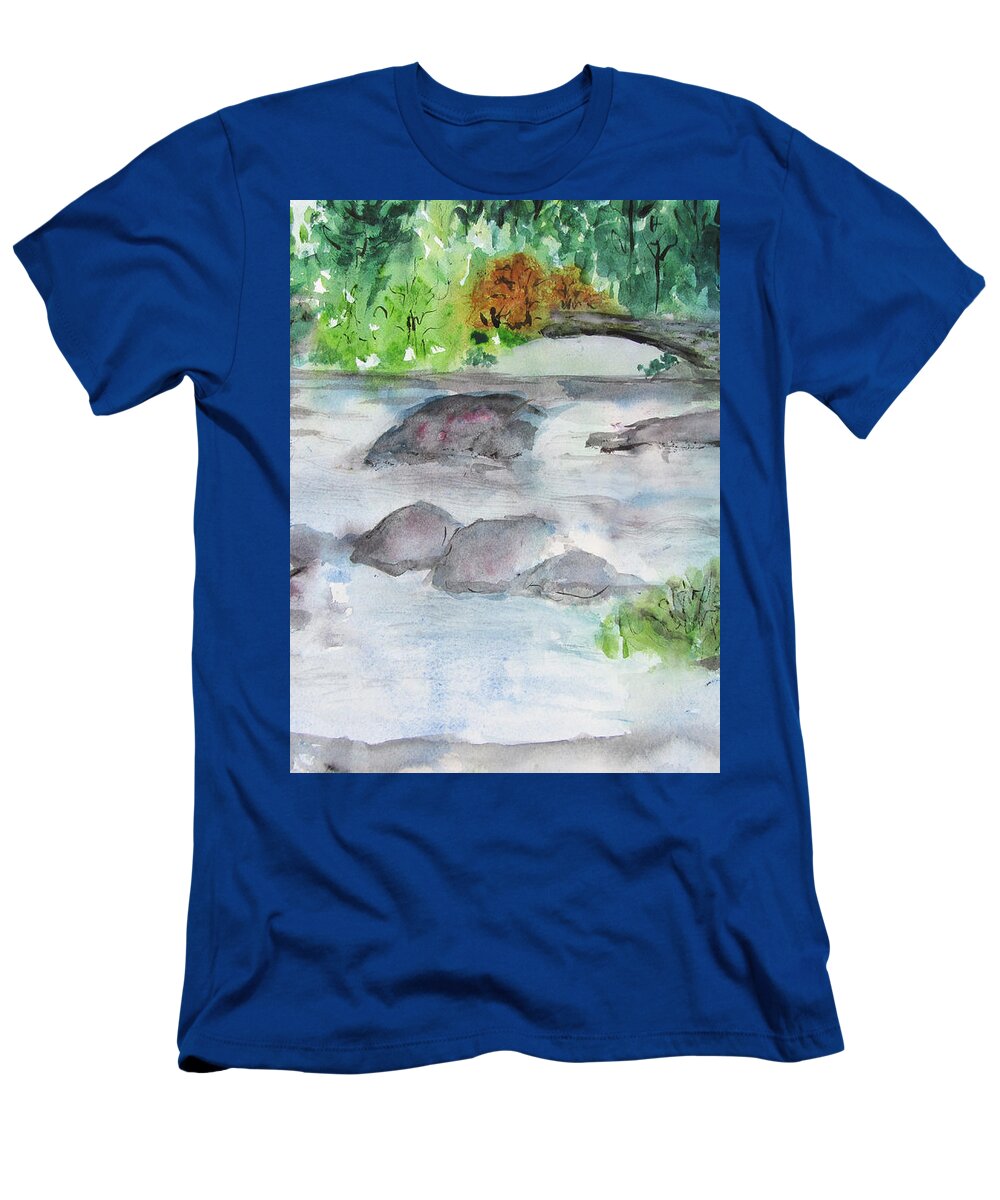 Tupper Lake T-Shirt featuring the painting The Bog on Tupper Lake by Lucille Valentino
