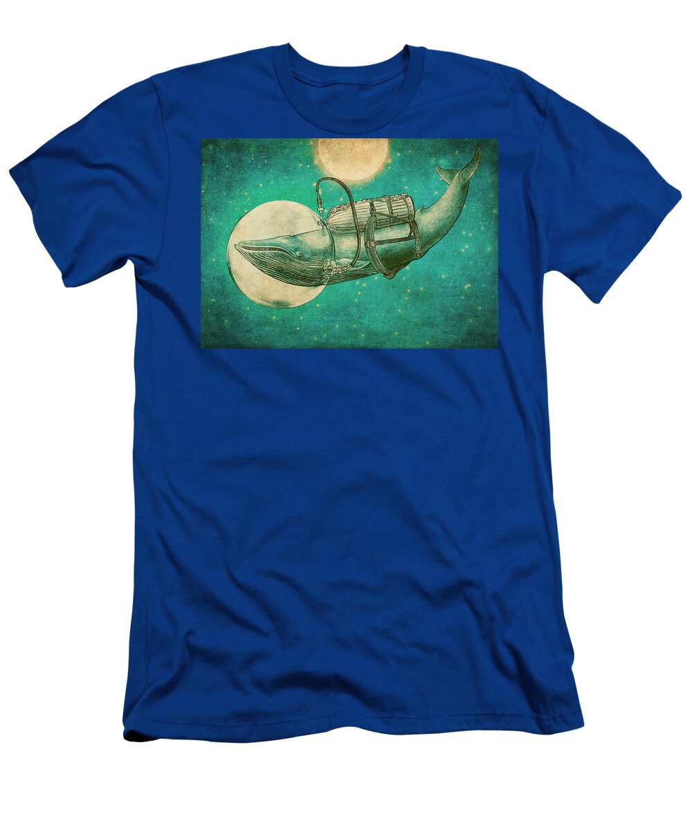 Whale T-Shirt featuring the drawing The Journey by Eric Fan