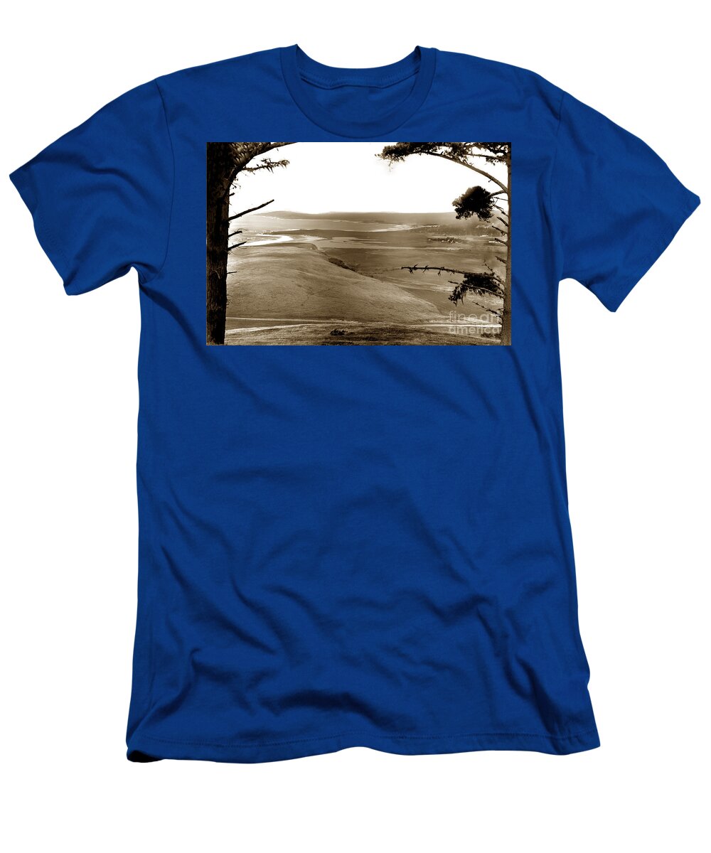  Lagoon T-Shirt featuring the photograph The lagoon at the mouth of the Carmel River from Fish Ranch California 1905 by Monterey County Historical Society